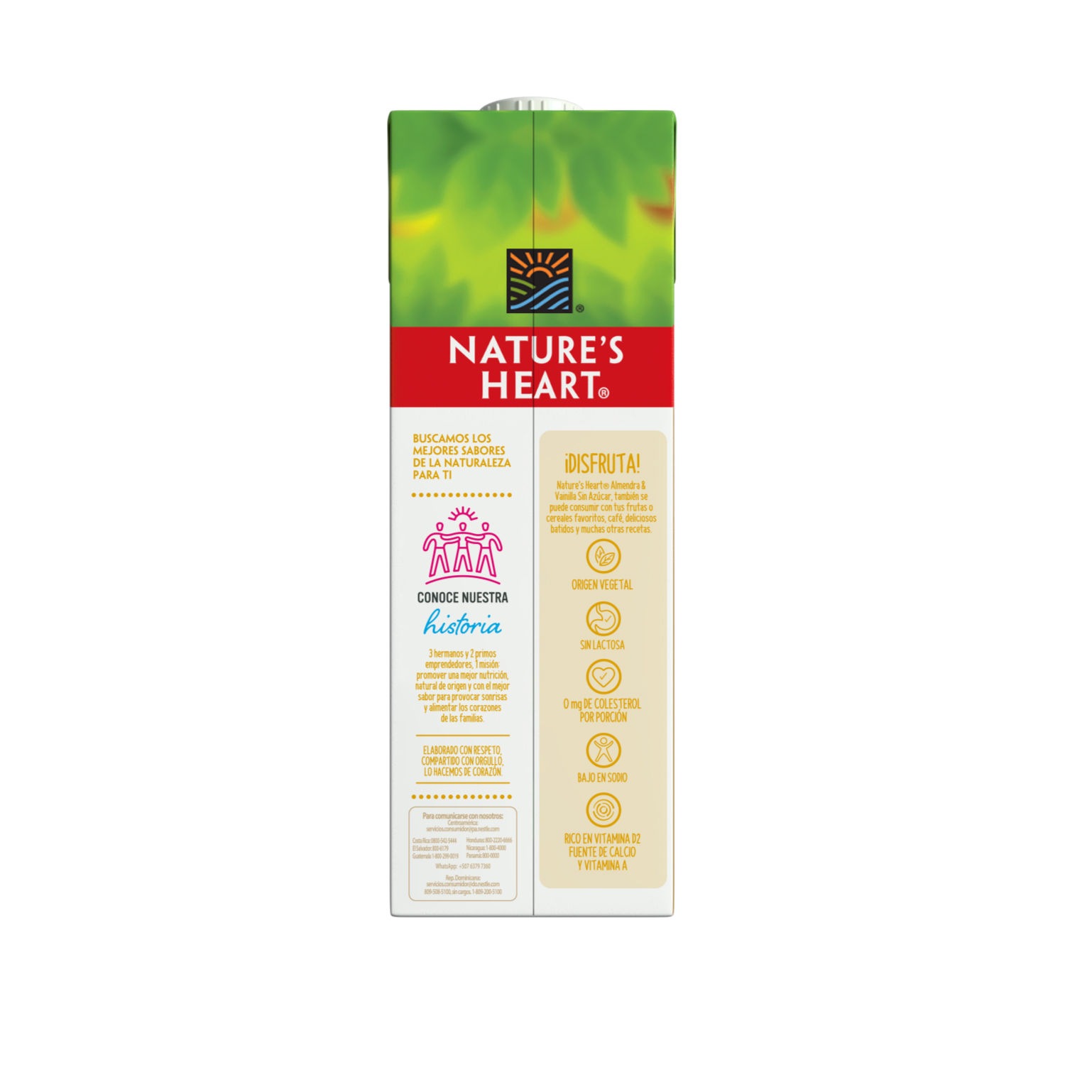 Bebida Semilla Almendra Liquido Vainilla Sin Azúcar Natures Heart Tetra Brick 946 Ml