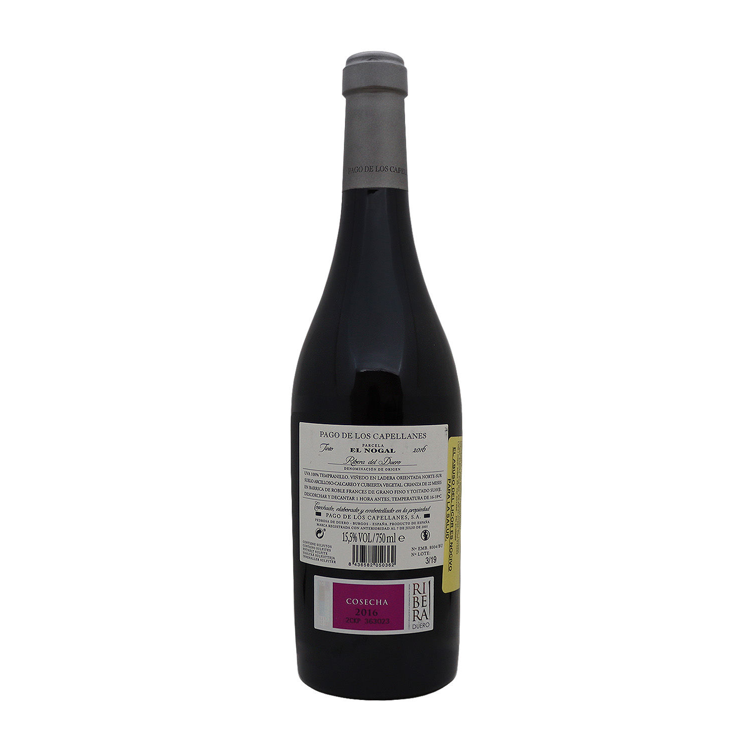 Vino Tinto España Tempranillo El Nogal Selección Especial Pago De Los Capellanes Botella 750 Ml