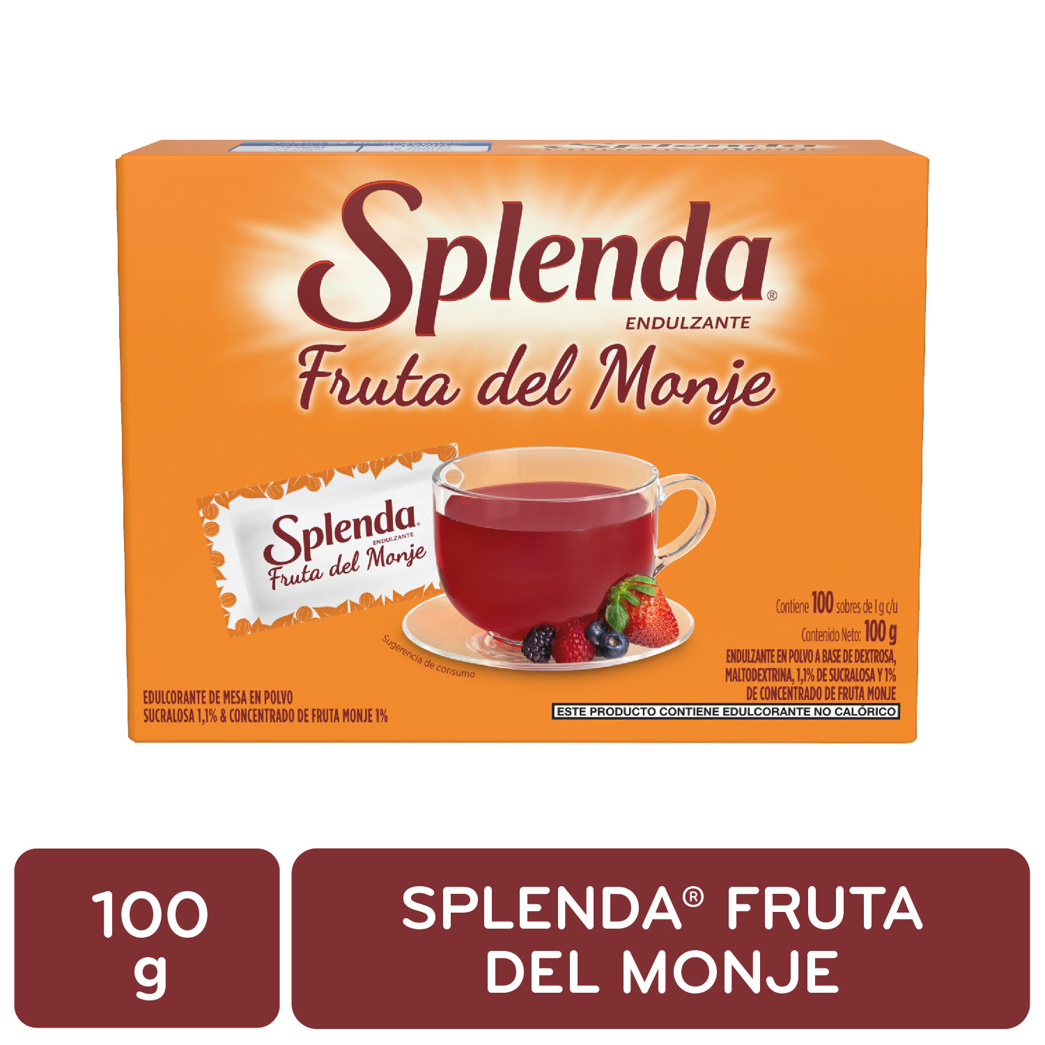 Edulcorante Polvo Fruta Del Monge Splenda Caja 100 G