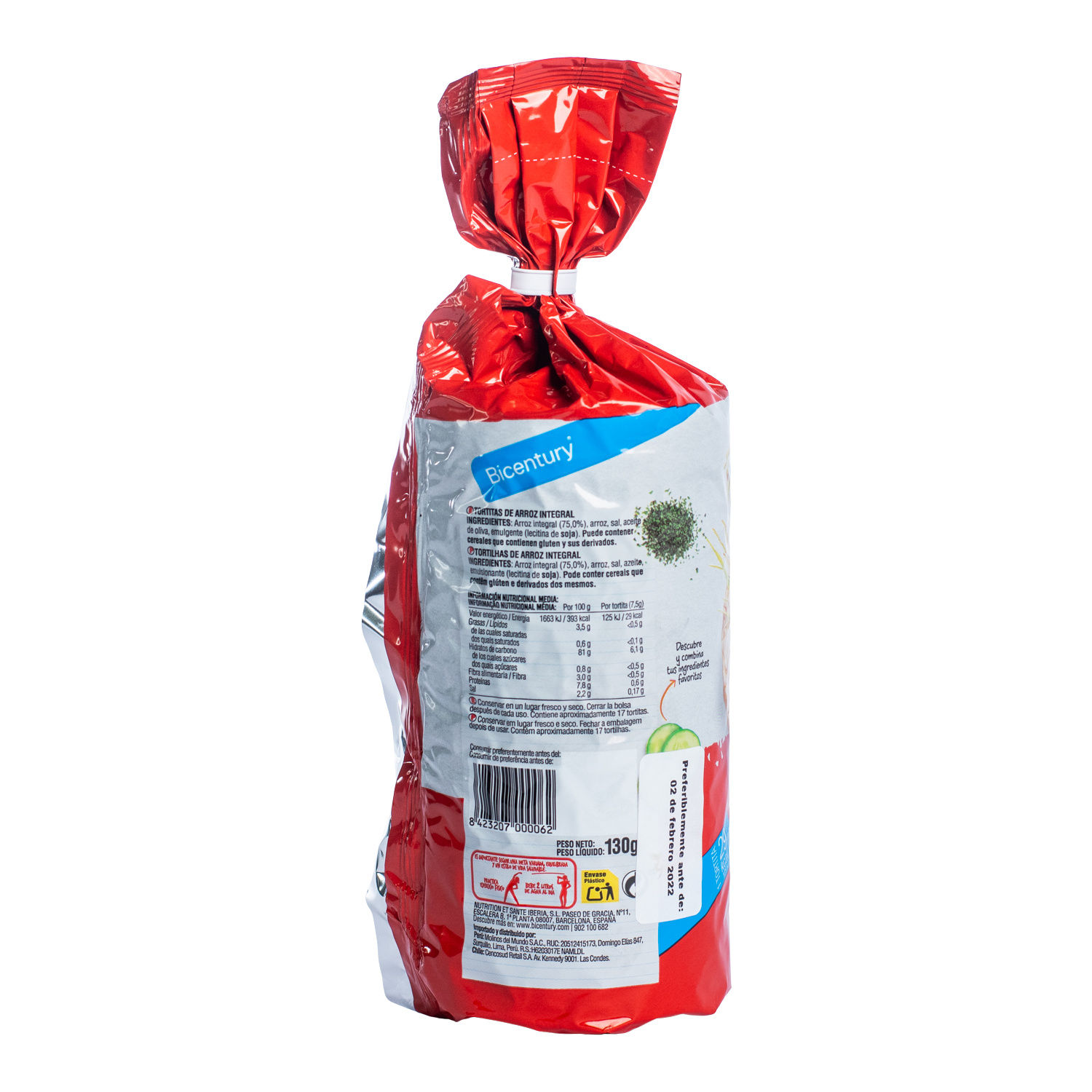 Galleta Salada Arroz Integral Bicentury Paquete 130 G