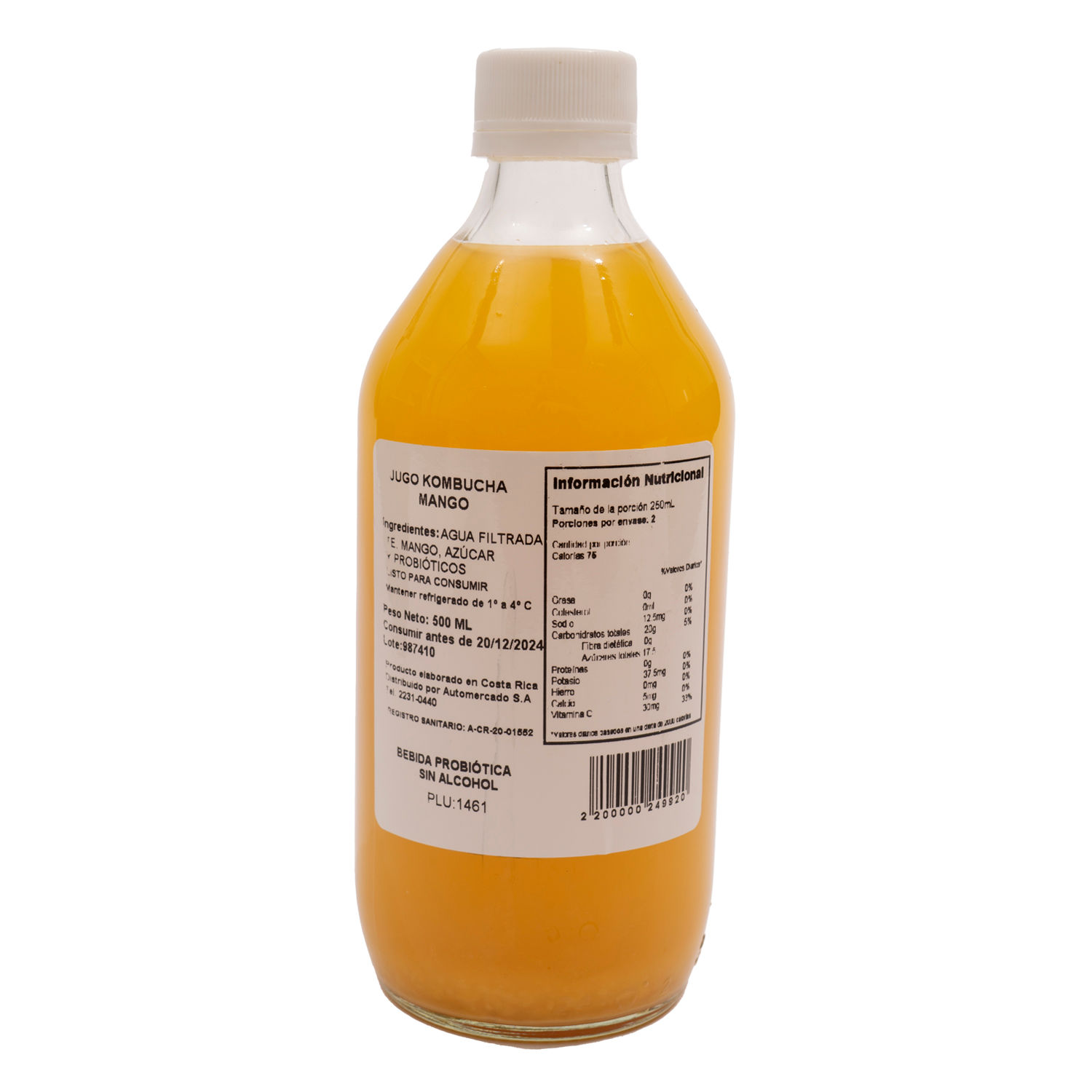 Jugo Kombucha Mango Auto Mercado Envase 500 Ml