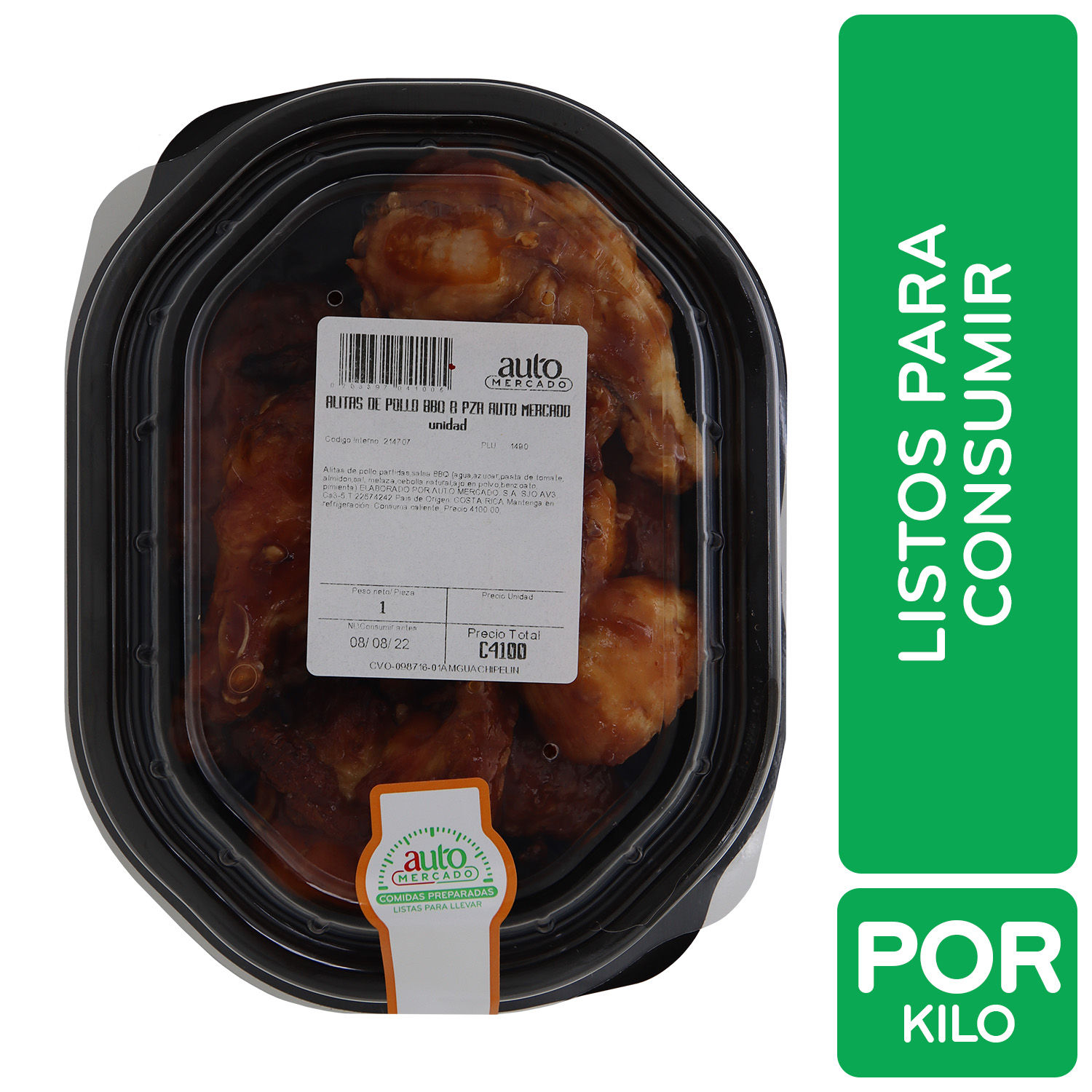 Alitas De Pollo Bbq 8 Piezas Auto Mercado Unidad