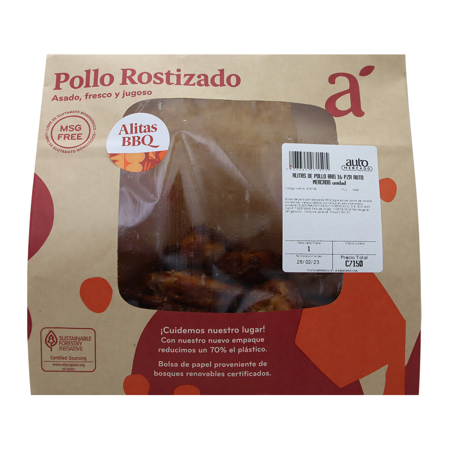 Alitas De Pollo Bbq 16 Piezas Auto Mercado Unidad