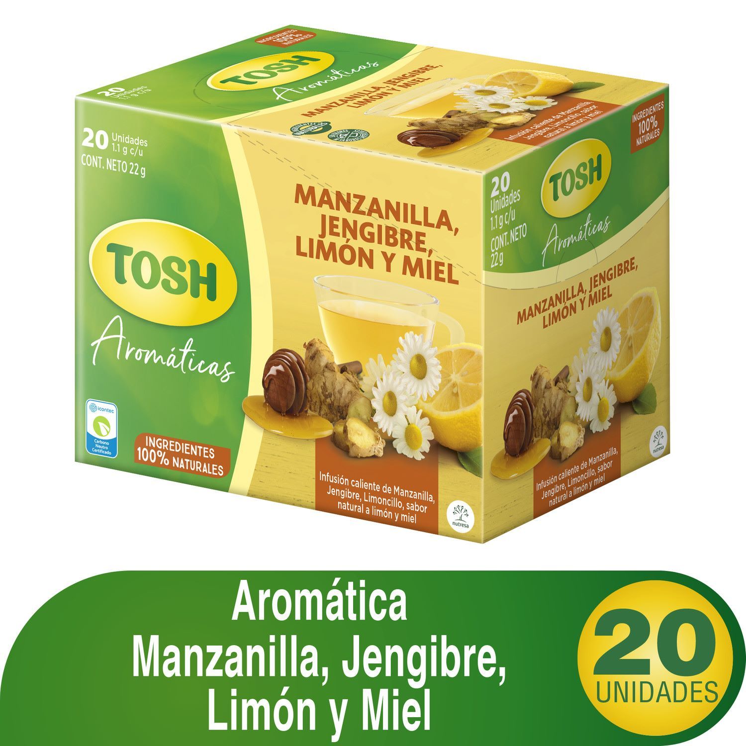 Te Manzanilla Jengibre Miel Tosh Caja 20 G