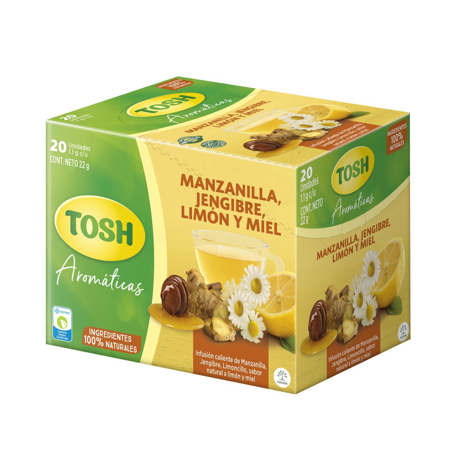 Te Manzanilla Jengibre Miel Tosh Caja 20 G