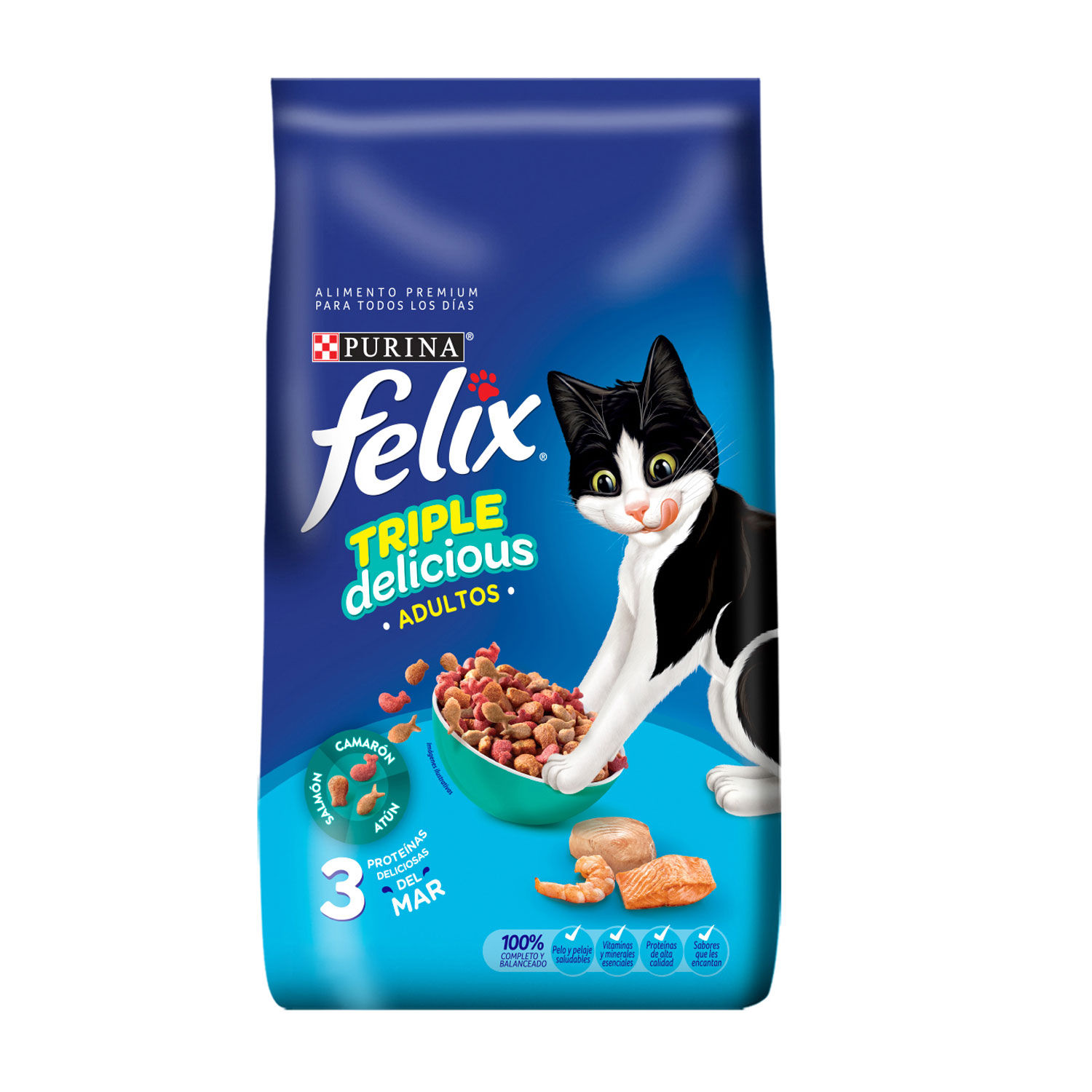 Alimento Gato Adulto Seco Sabor Mar Felix Bolsa 1.5 Kg