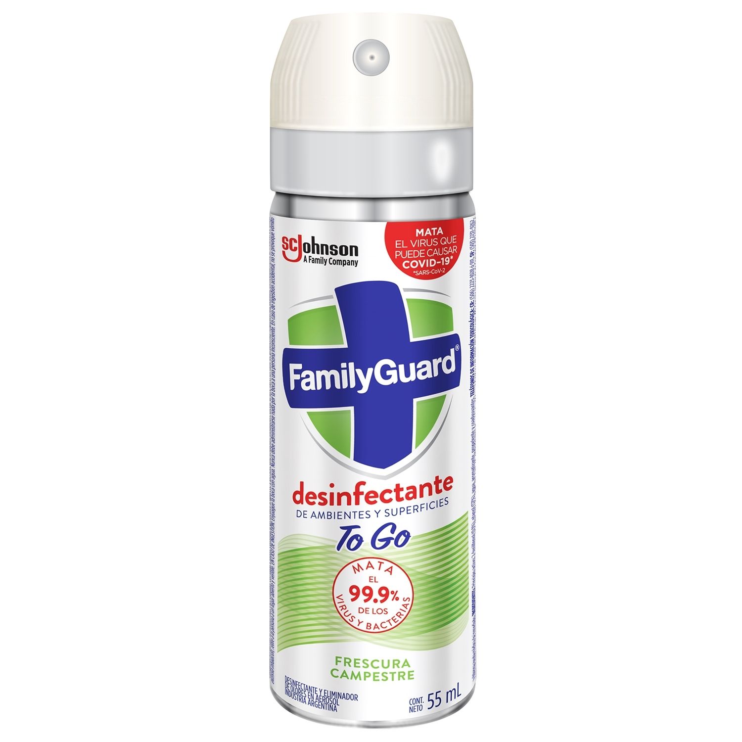 Desinfectante Aerosol Frescura Campestre Family Guard Envase 55 Ml