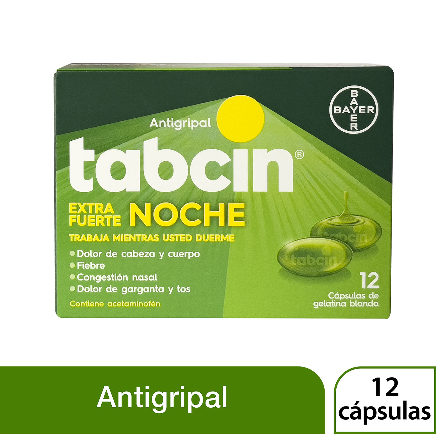 Antigripal Adulto Noche Capsula Gel Tabcin Caja 12 Unid