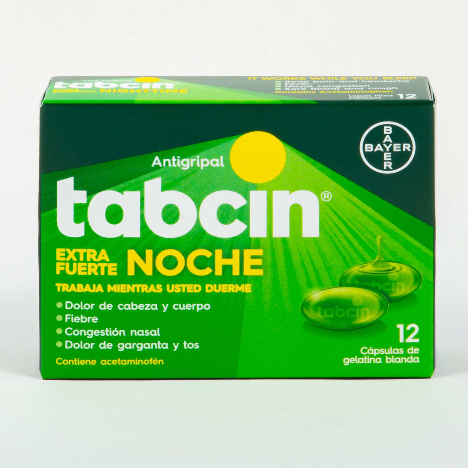 Antigripal Adulto Noche Capsula Gel Tabcin Caja 12 Unid