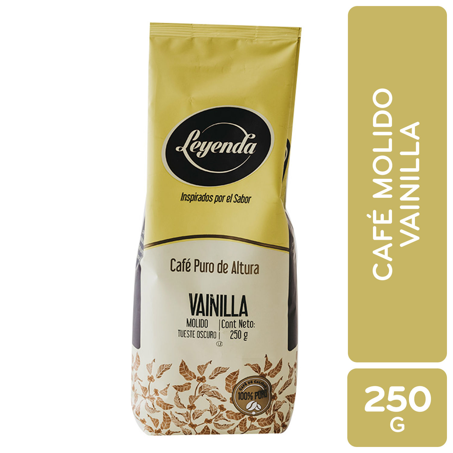 Cafe Molido Puro Tueste Oscuro Leyenda Vain Nuez Paquete 250 G