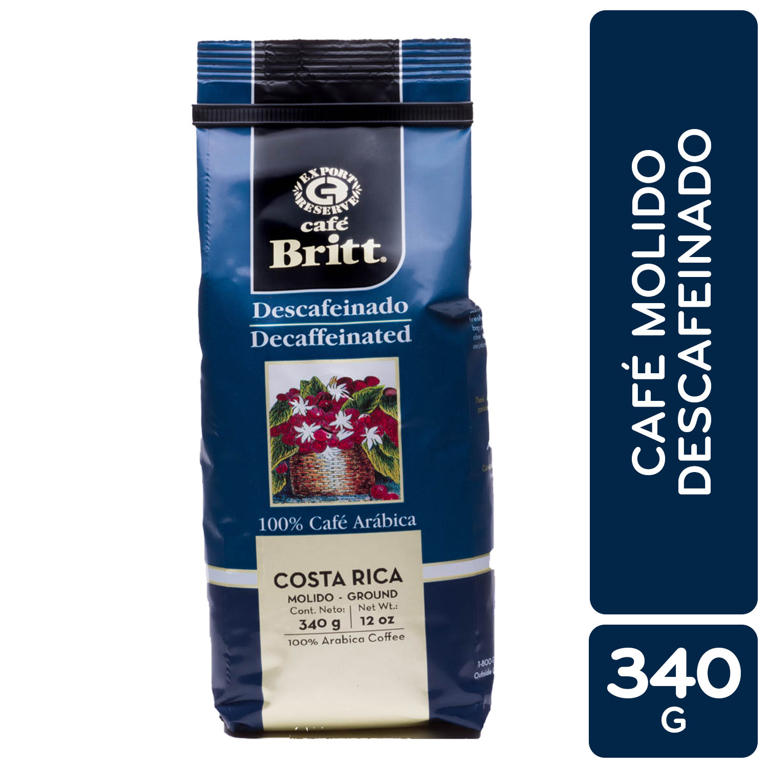 Cafe Molido Gourmet Descafeinado Britt Paquete 340g