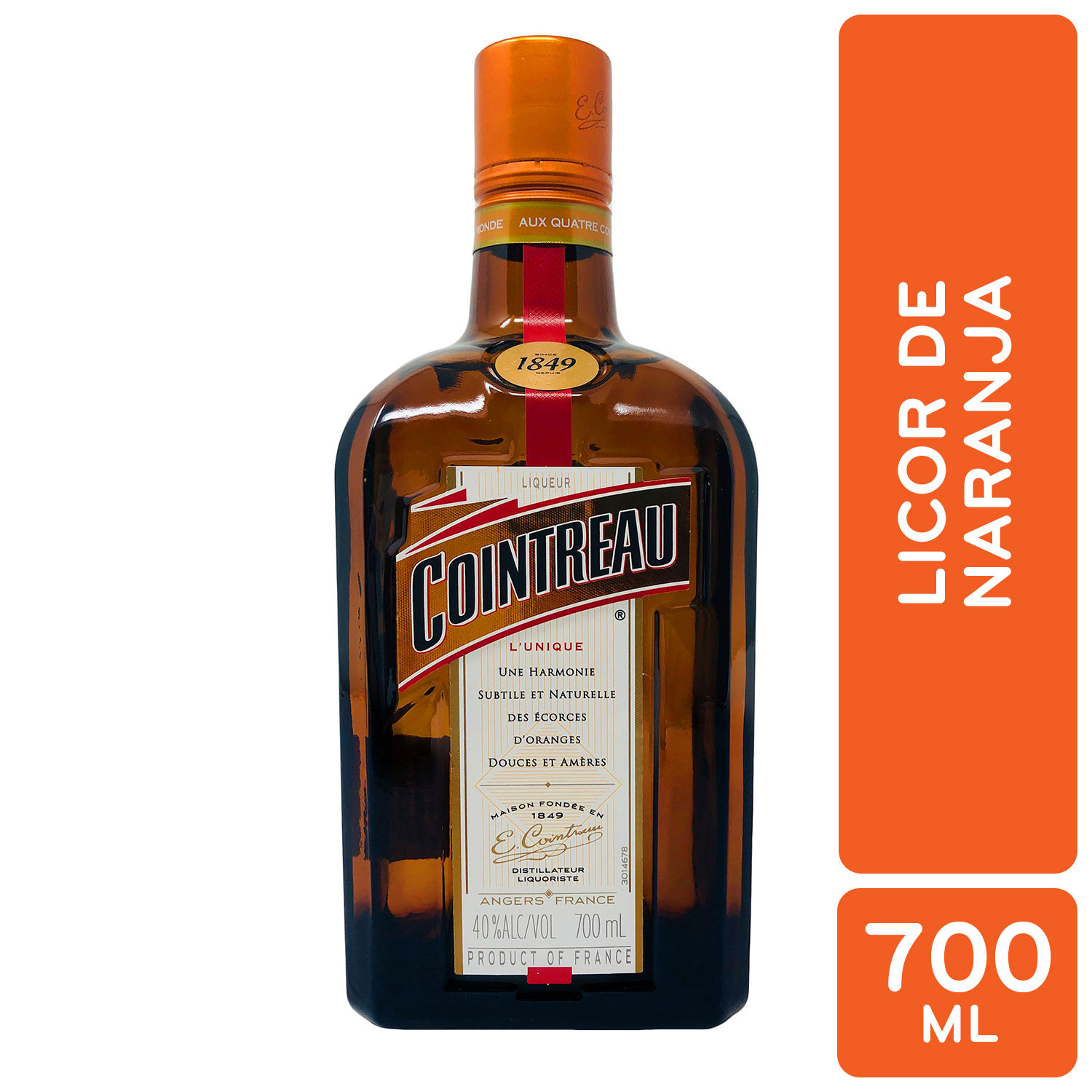 Licor Naranja Cointreau Botella 700 Ml