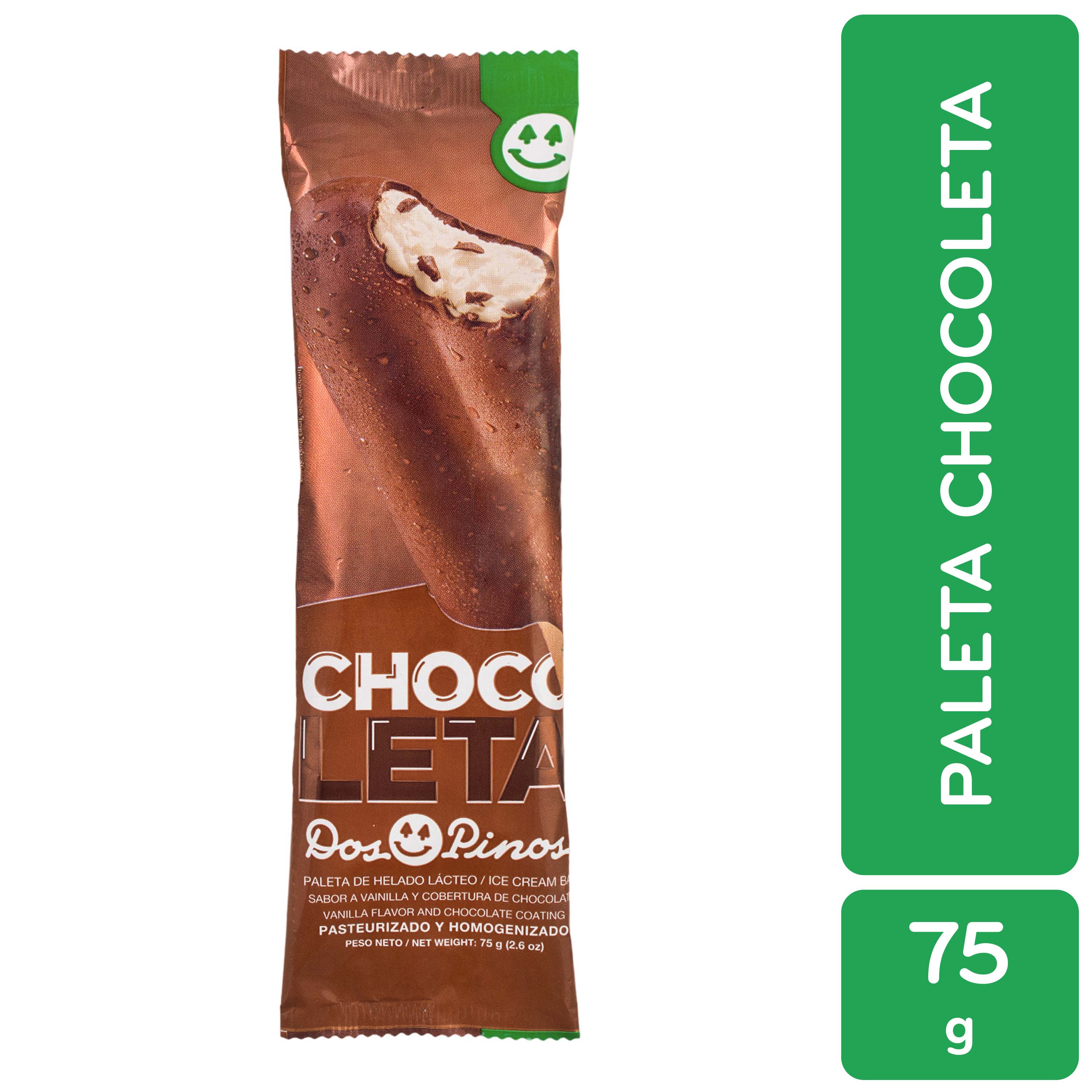 Paleta Chocoleta Dos Pinos Paquete 75 G