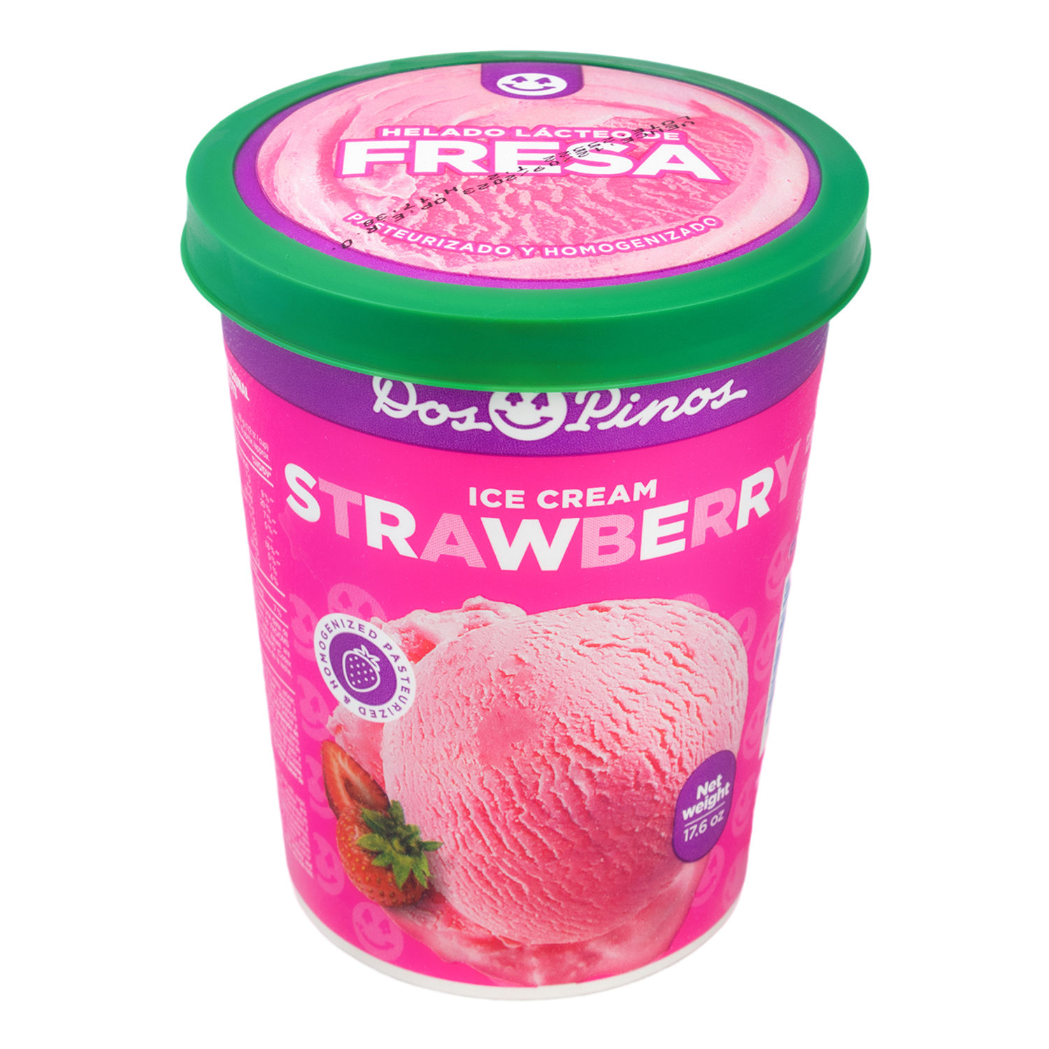 Helado Fresa Dos Pinos Envase 499 G