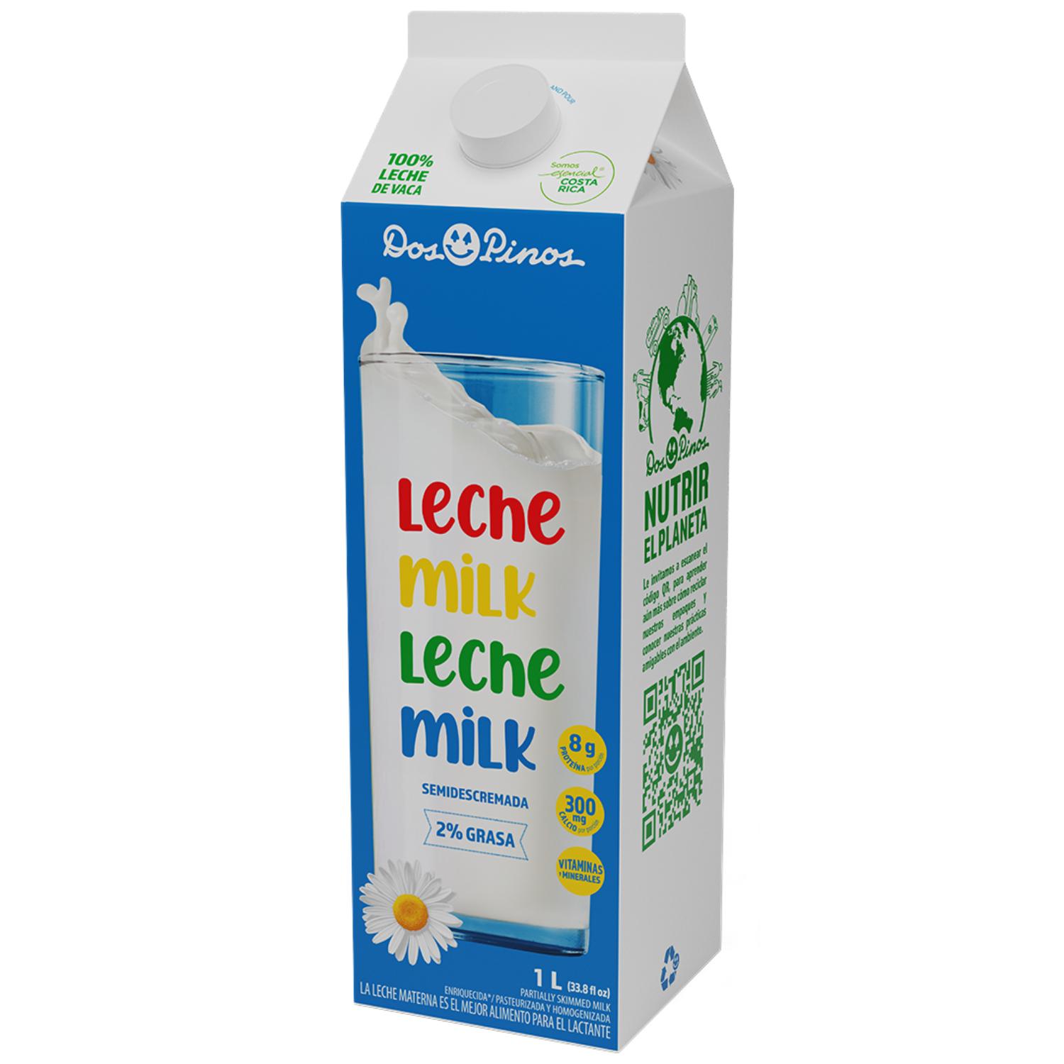 Leche Semi Descremada 2% Grasa Refrigerada Dos Pinos