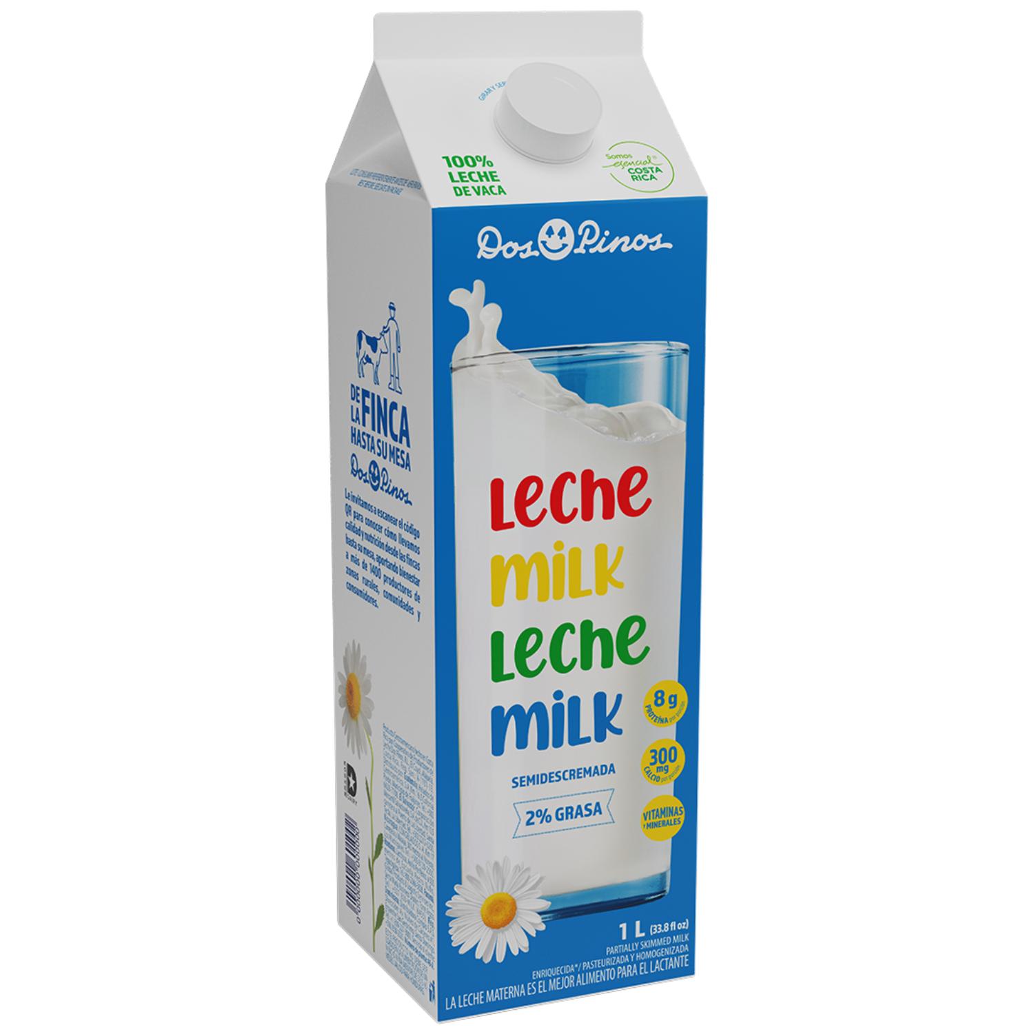 Leche Semi Descremada 2% Grasa Refrigerada Dos Pinos