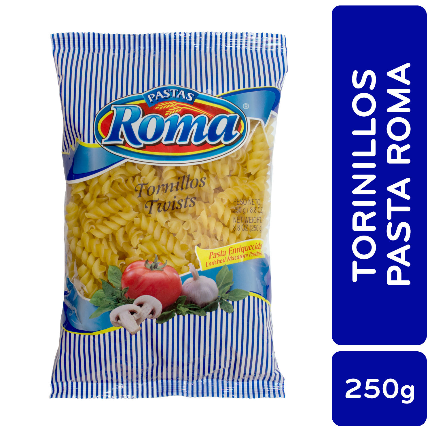 Pasta Alimenticia Tornillo Roma Paquete 250 G