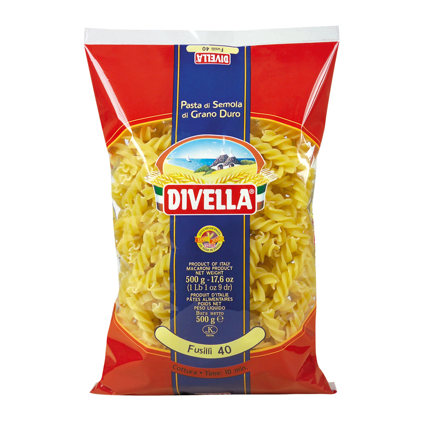 Pasta Alimenticia Tornillo # 40 Divella Paquete 500 G