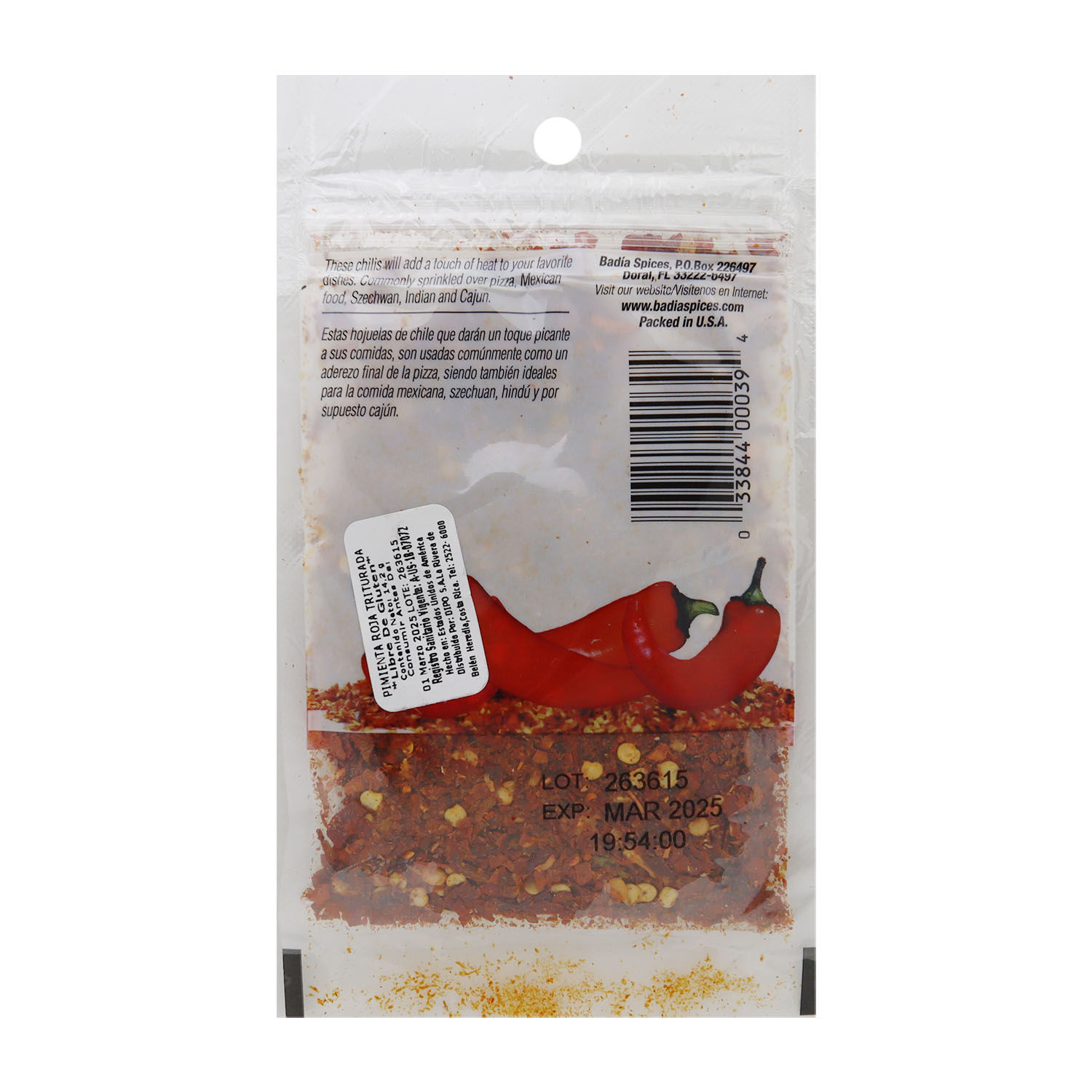 Pimienta Picada Roja Badia Paquete 14.2 G