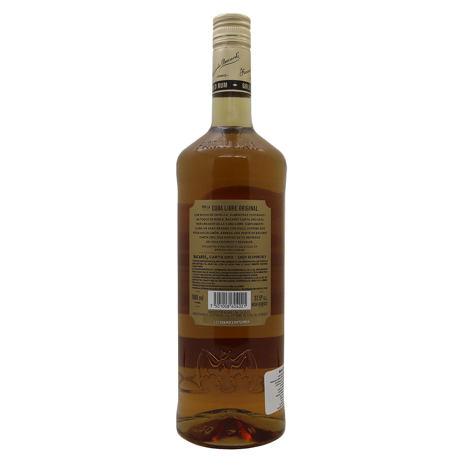 Ron Oscuro Bacardi Botella 980 Ml