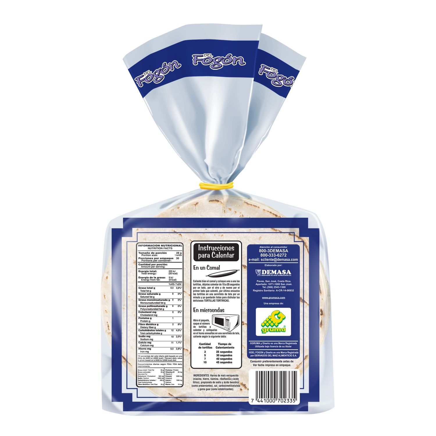 Tortillas Maiz 20u Del  Fogon Paquete 560 G