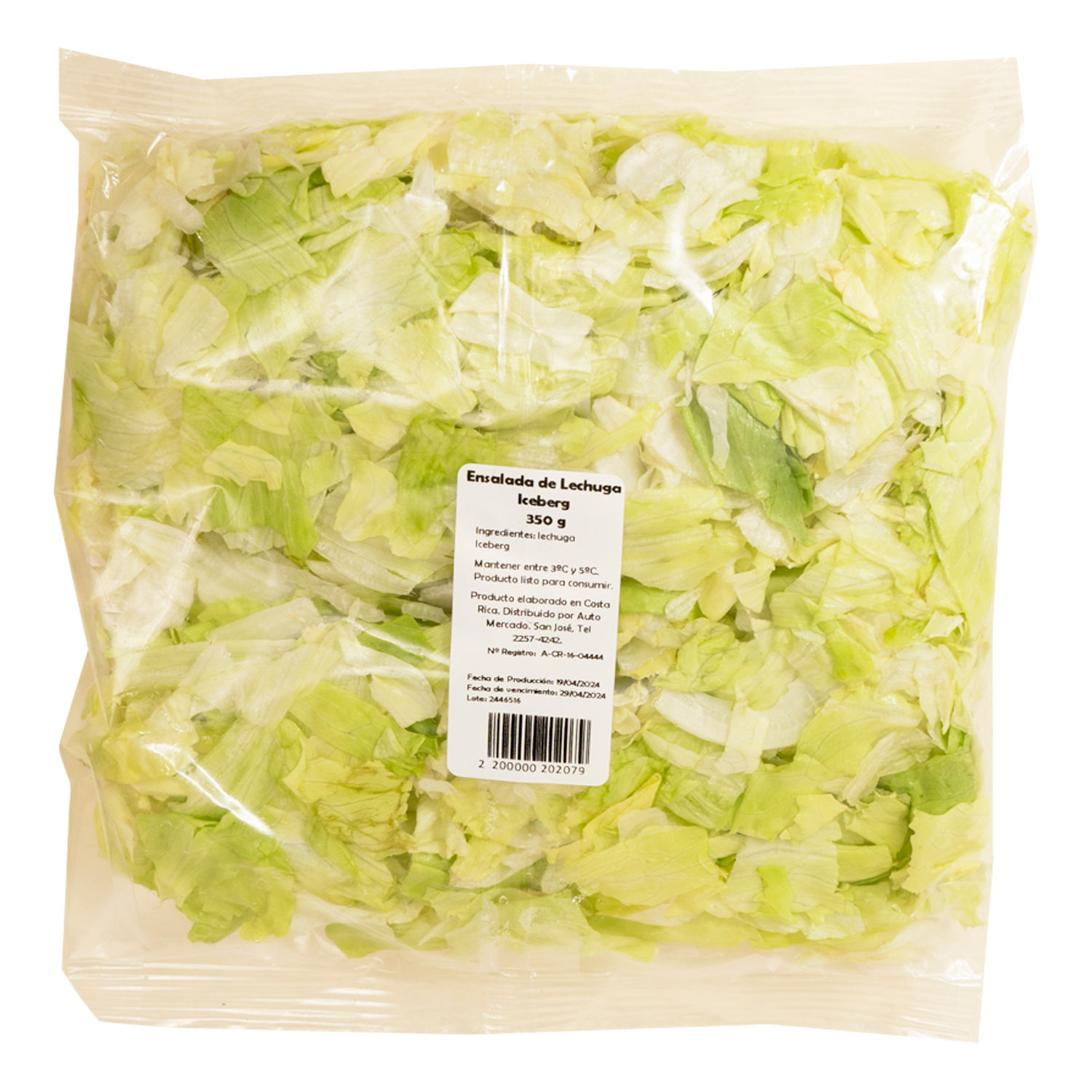 Ensalada Lechuga Precortada Auto Mercado Paquete 350 G