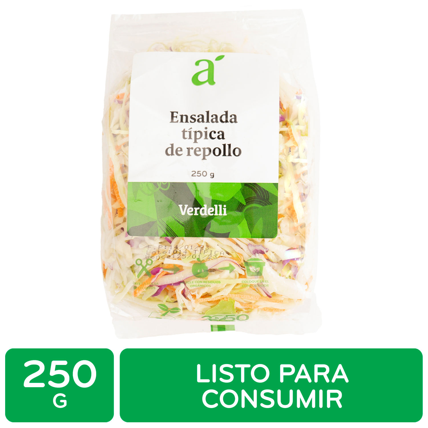 Ensalada Repollo Tipica Auto Mercado Paquete 250 G