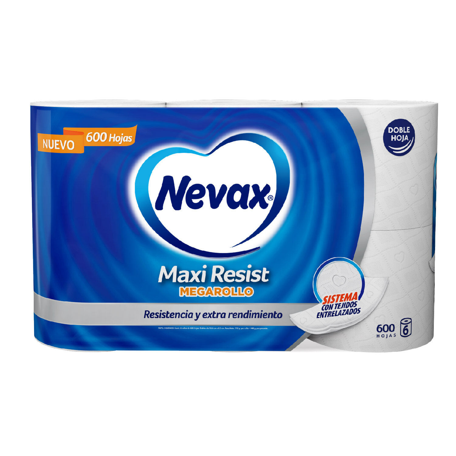 Papel Higienico Doble Hoja Maxi Resist 6u Nevax Paquete 954 G