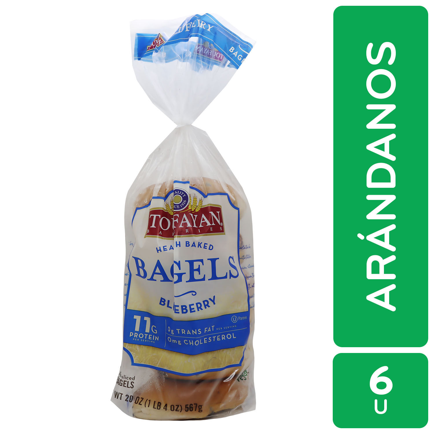 Pan Refrigerado Bagel Arandano Vegano Toufayan Paquete 567 G