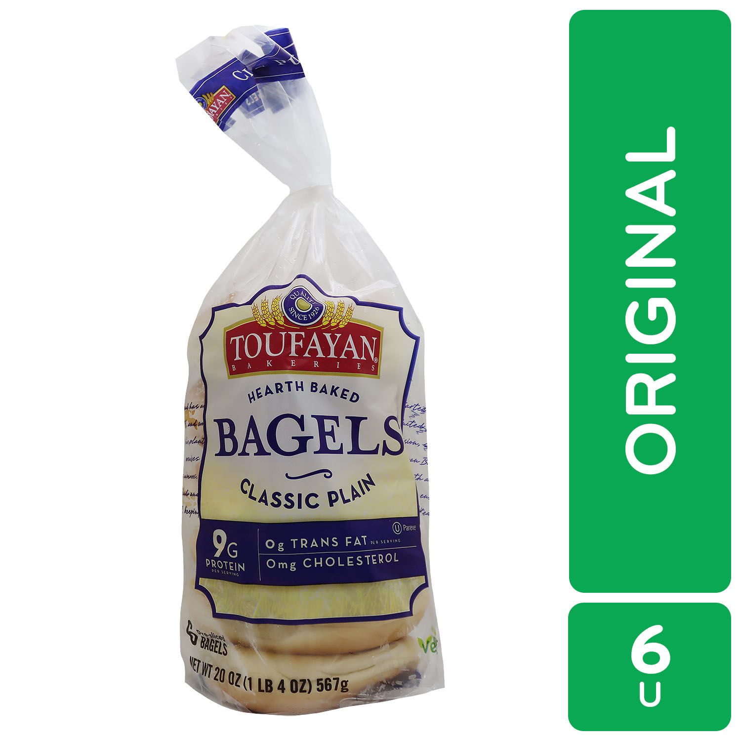 Pan Refrigerado Bagel Original Vegano Toufayan Paquete 567 G