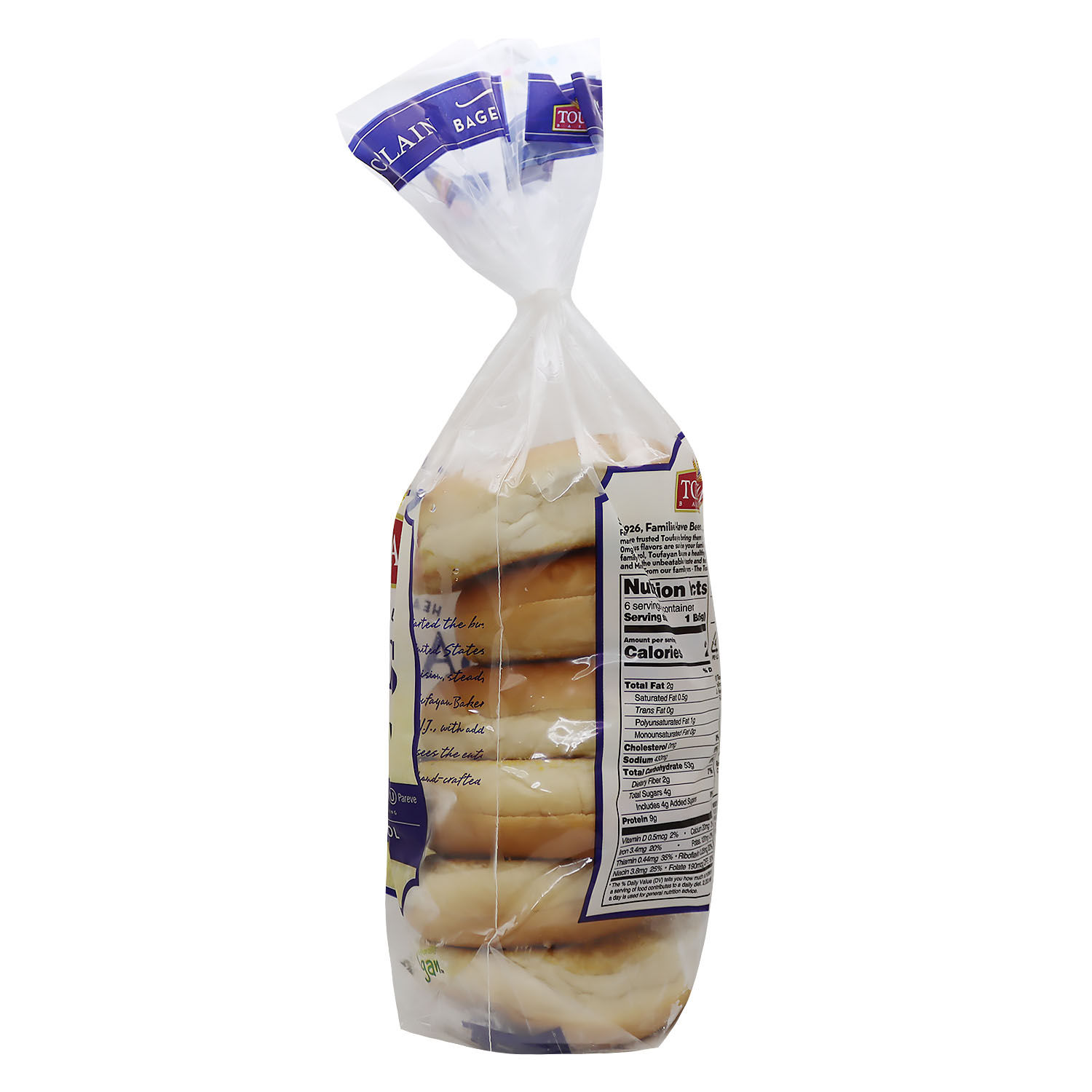 Pan Refrigerado Bagel Original Vegano Toufayan Paquete 567 G