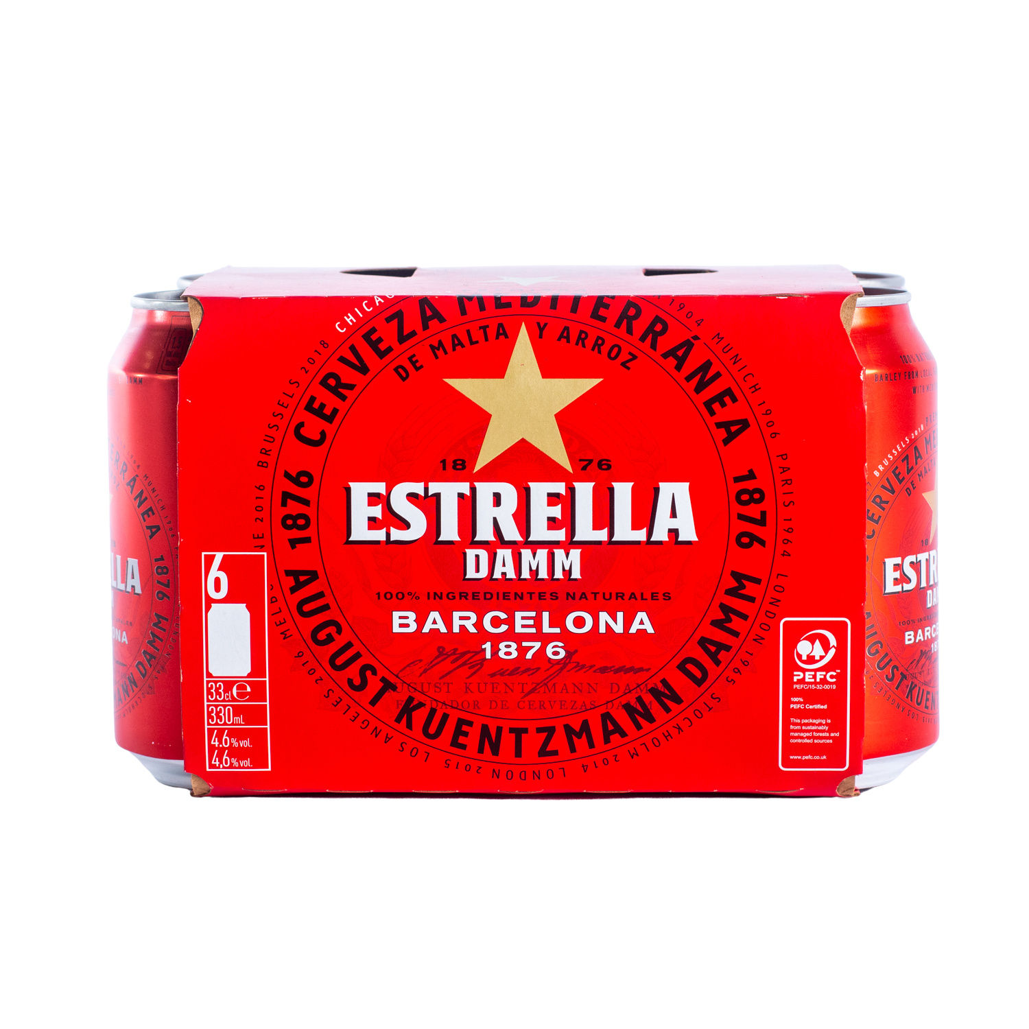 Cerveza Importada España Pack Damm Oferta 1980 Ml