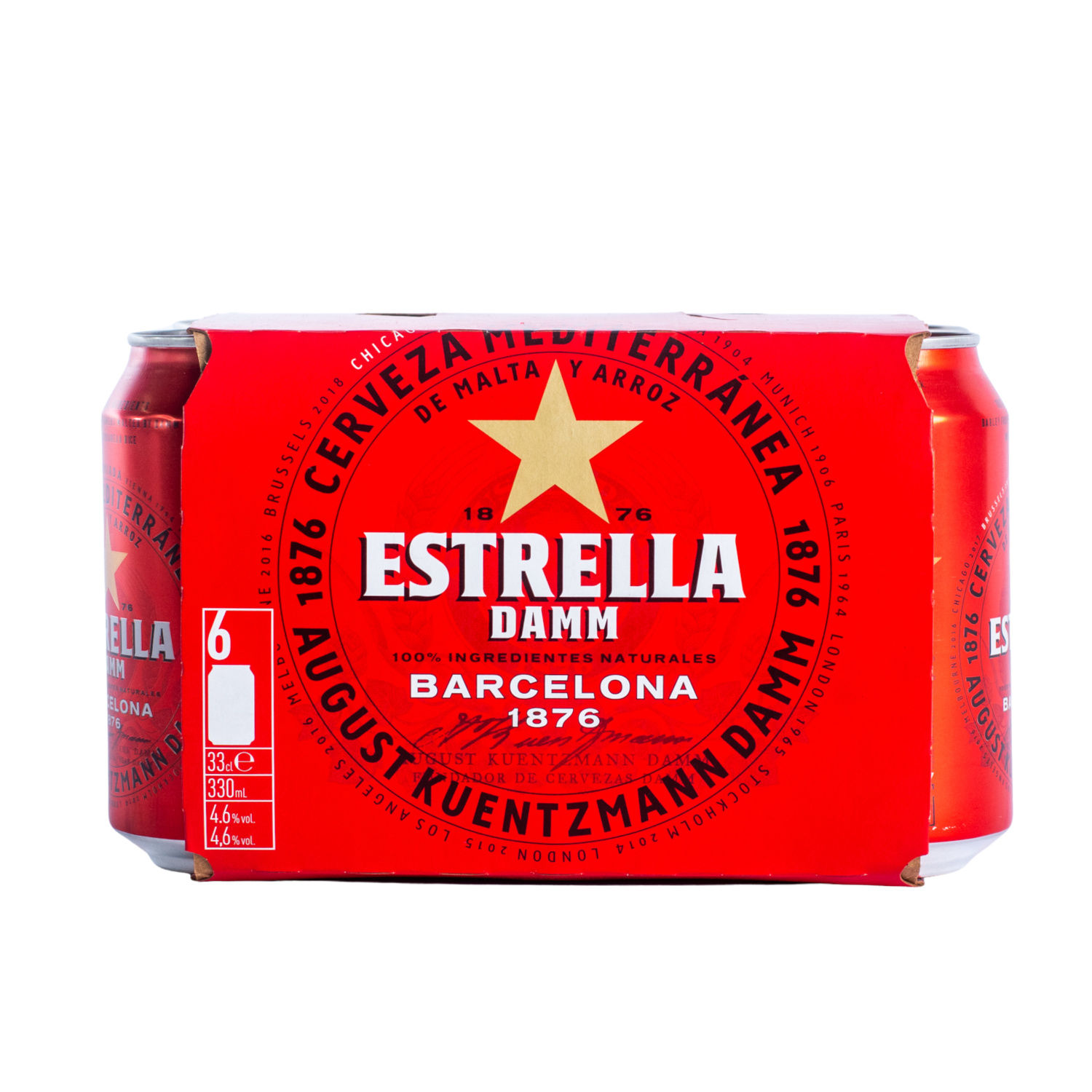 Cerveza Importada España Pack Damm Oferta 1980 Ml