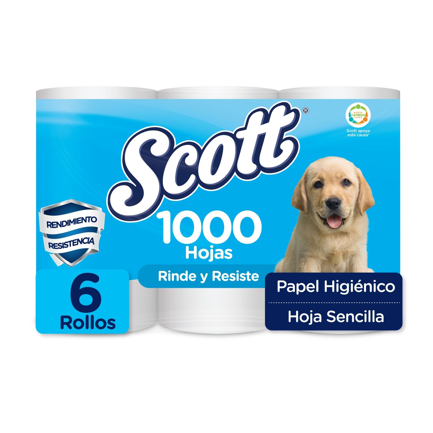 Papel Higienico Una Hoja Mayor Rendimiento 6u Scott Paquete 915.6 G