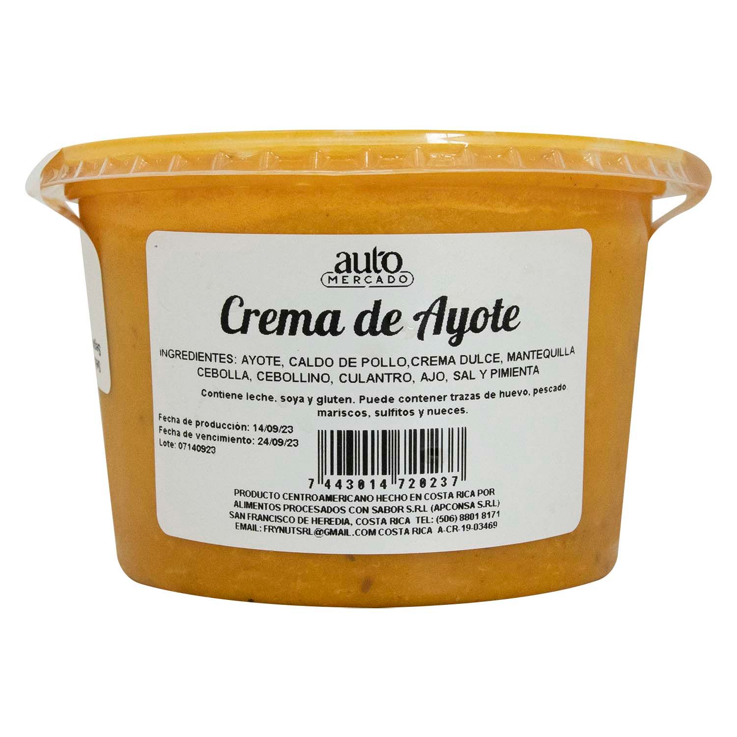 Crema De Ayote Grande Auto Mercado Unidad 450 G