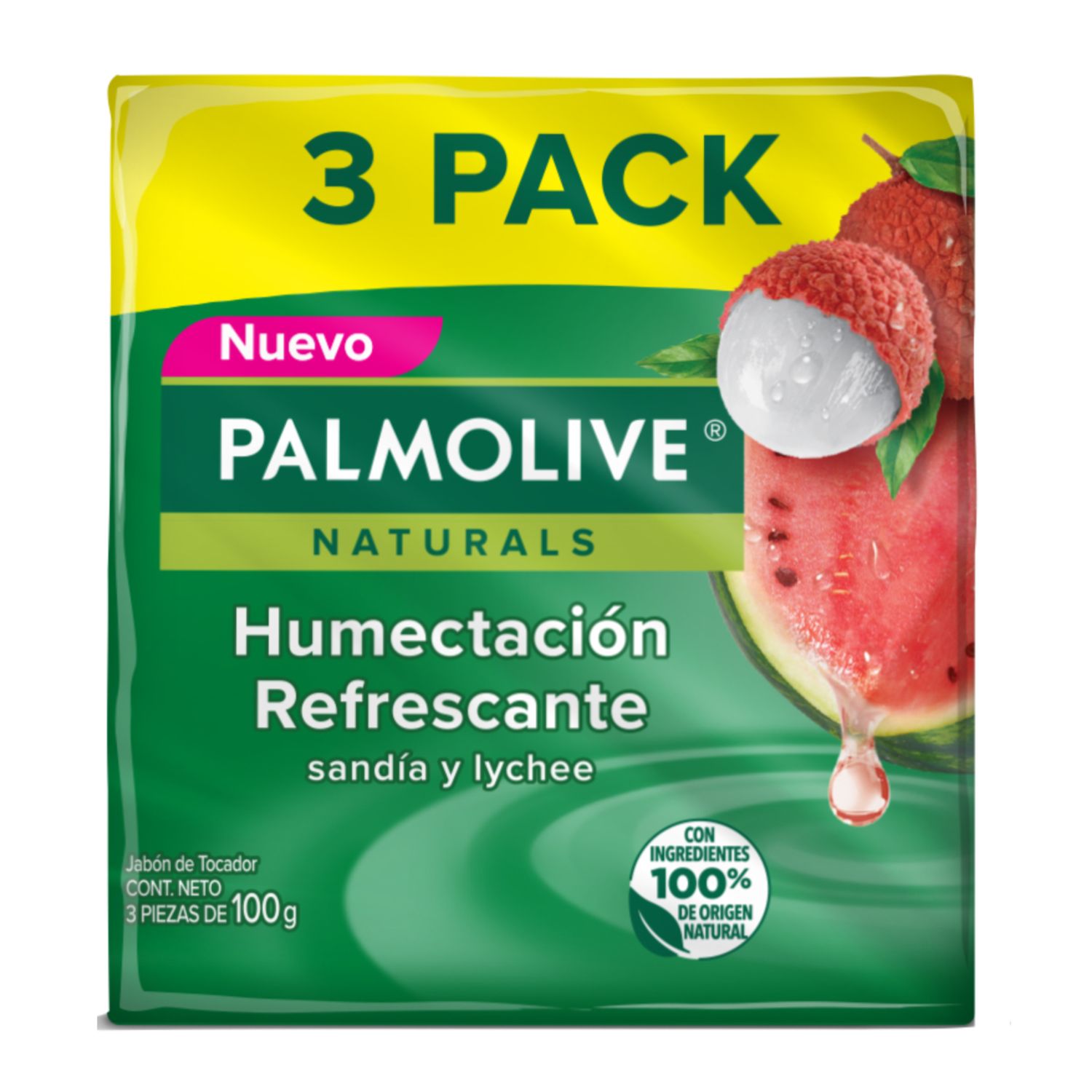 Jabon Cosmetico Sandia Y Lychee Palmolive Paquete 300 G