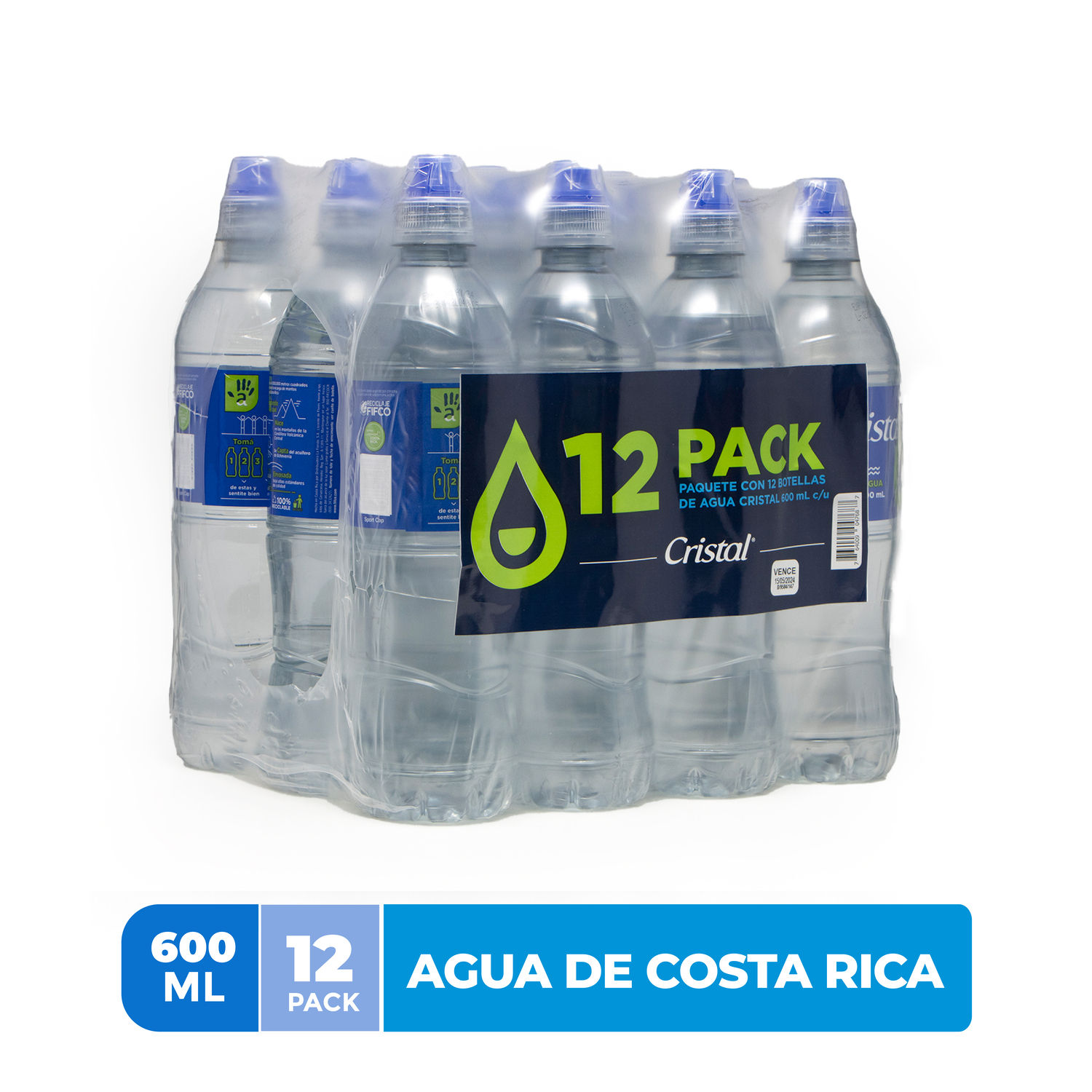 Agua Natural 12u Cristal Paquete 7200 Ml
