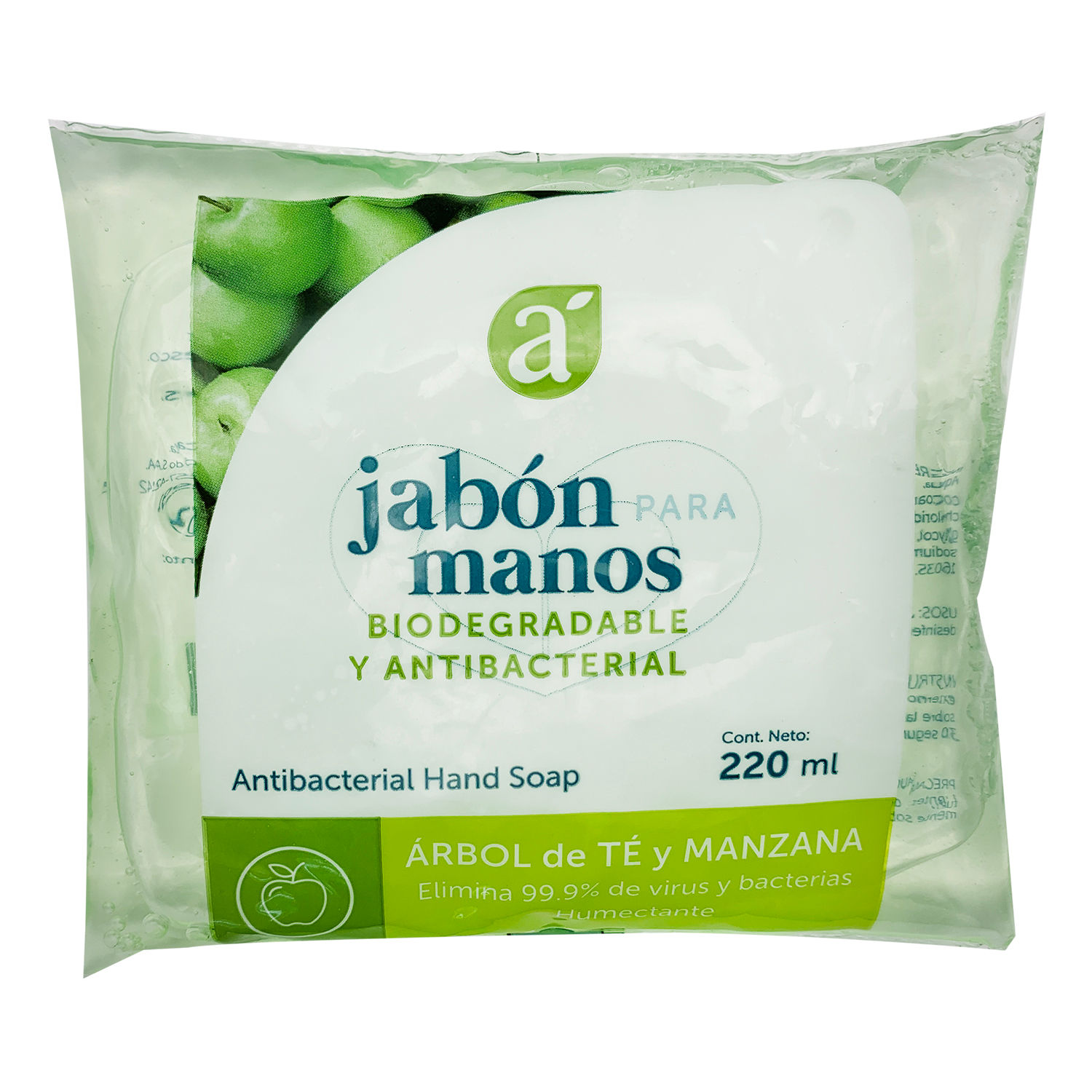 Jabon Liquido Manos  Antibacterial  Arbol De Te Y Manzana Selección Auto Bolsa 220 G