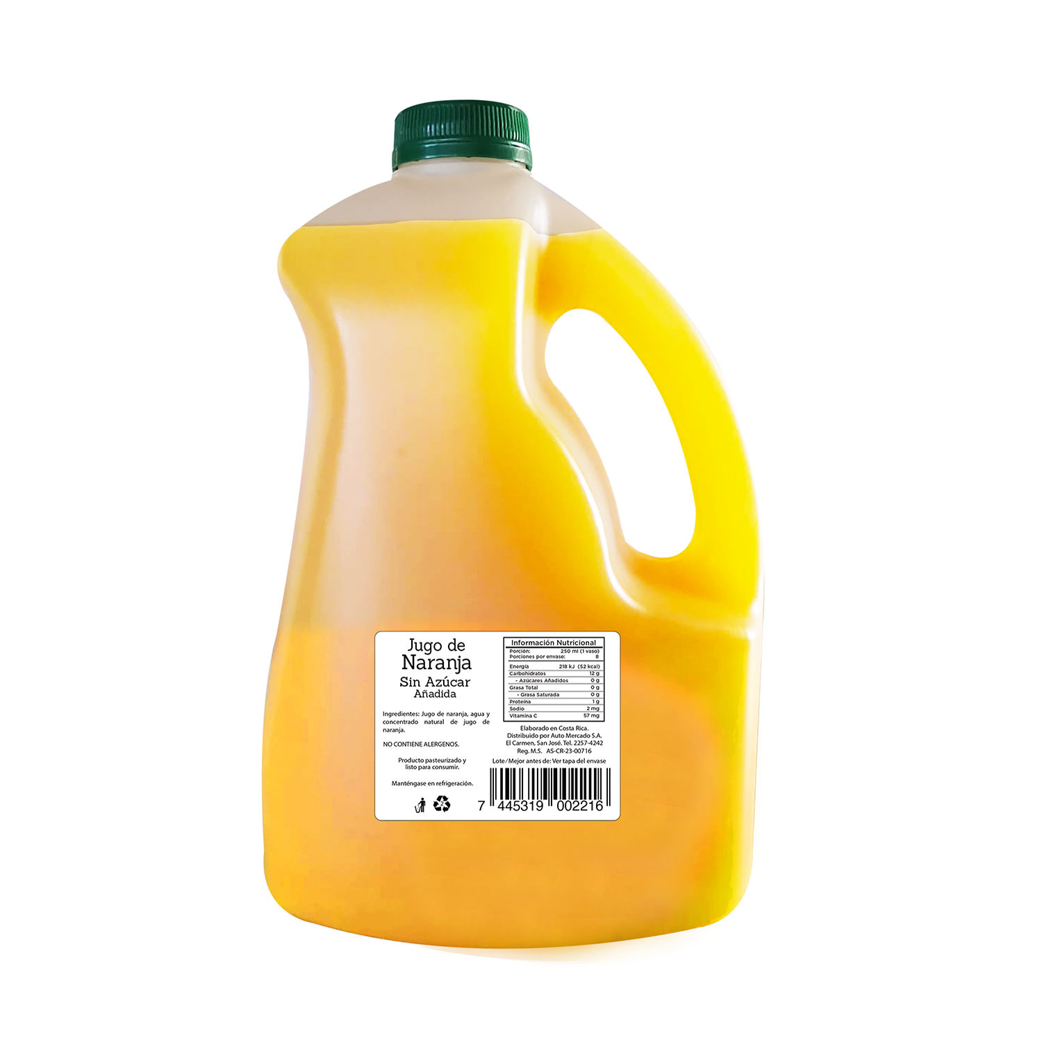 Bebida Jugo Naranja 100% Natural Sin Azucar Selección Auto Envase 2000 Ml
