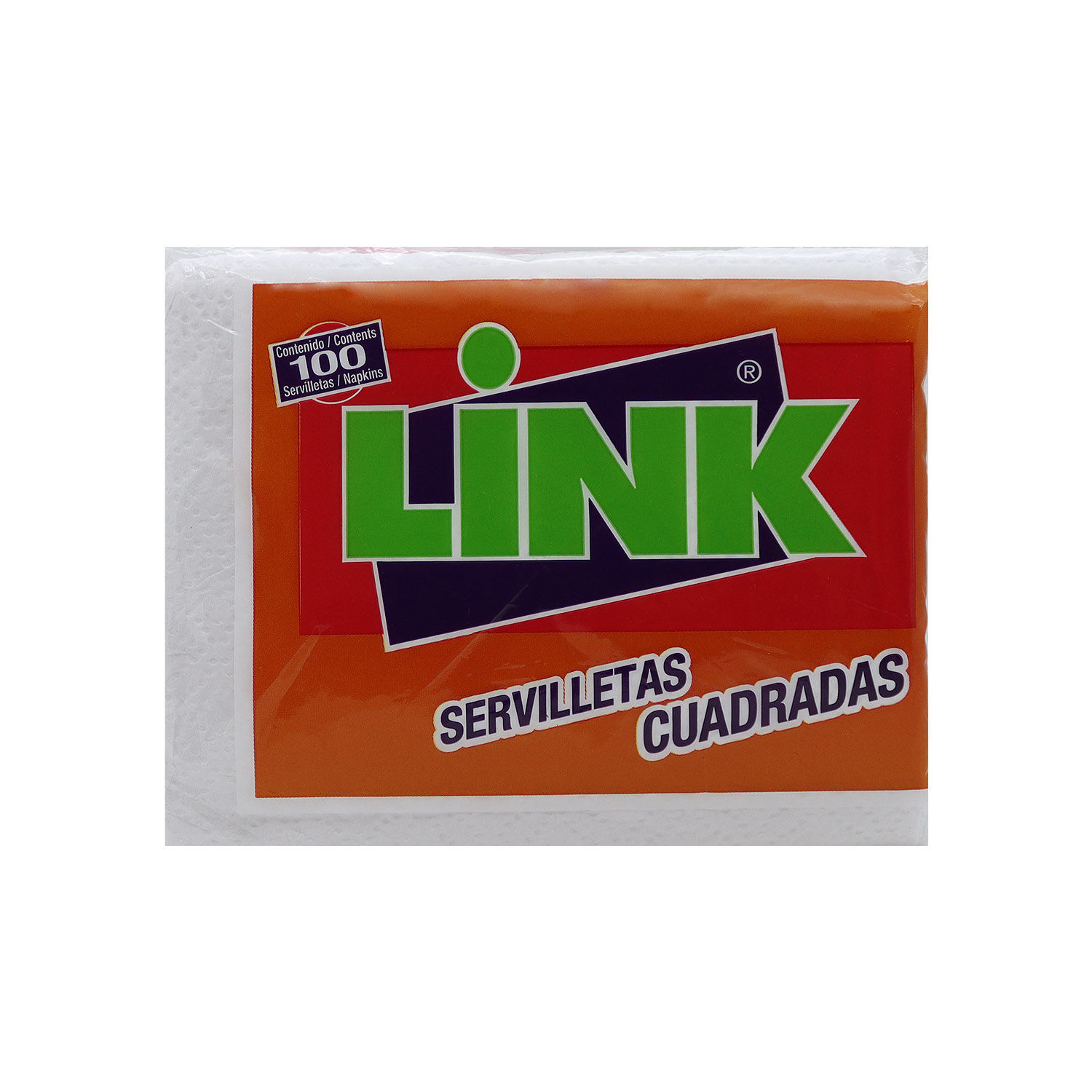 Servilleta Papel Lisa Cuadrada Blanca Link Bolsa 125 G