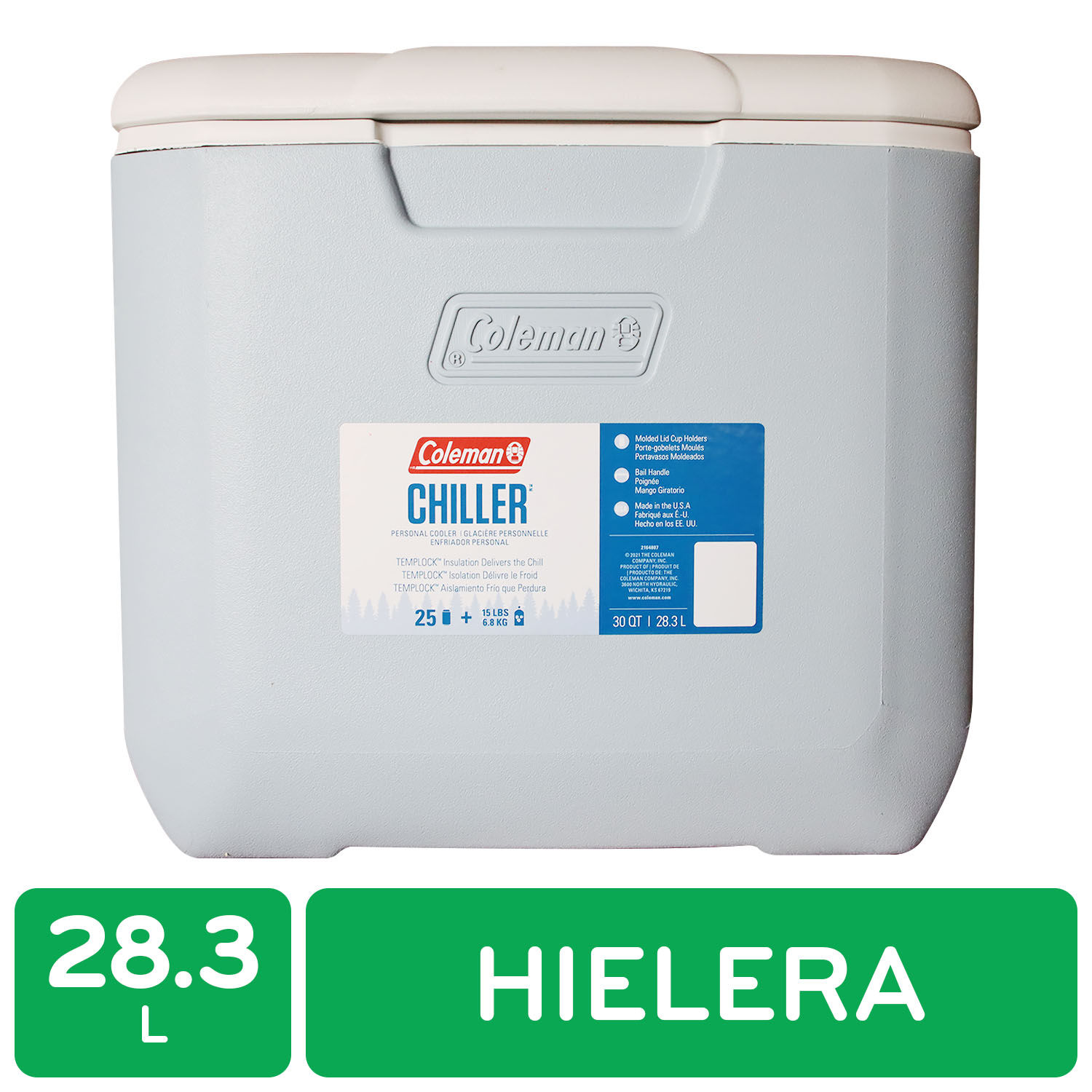 Accesorio De Camping Hielera Chiller Fog C Blanco 30qt Coleman Unidad