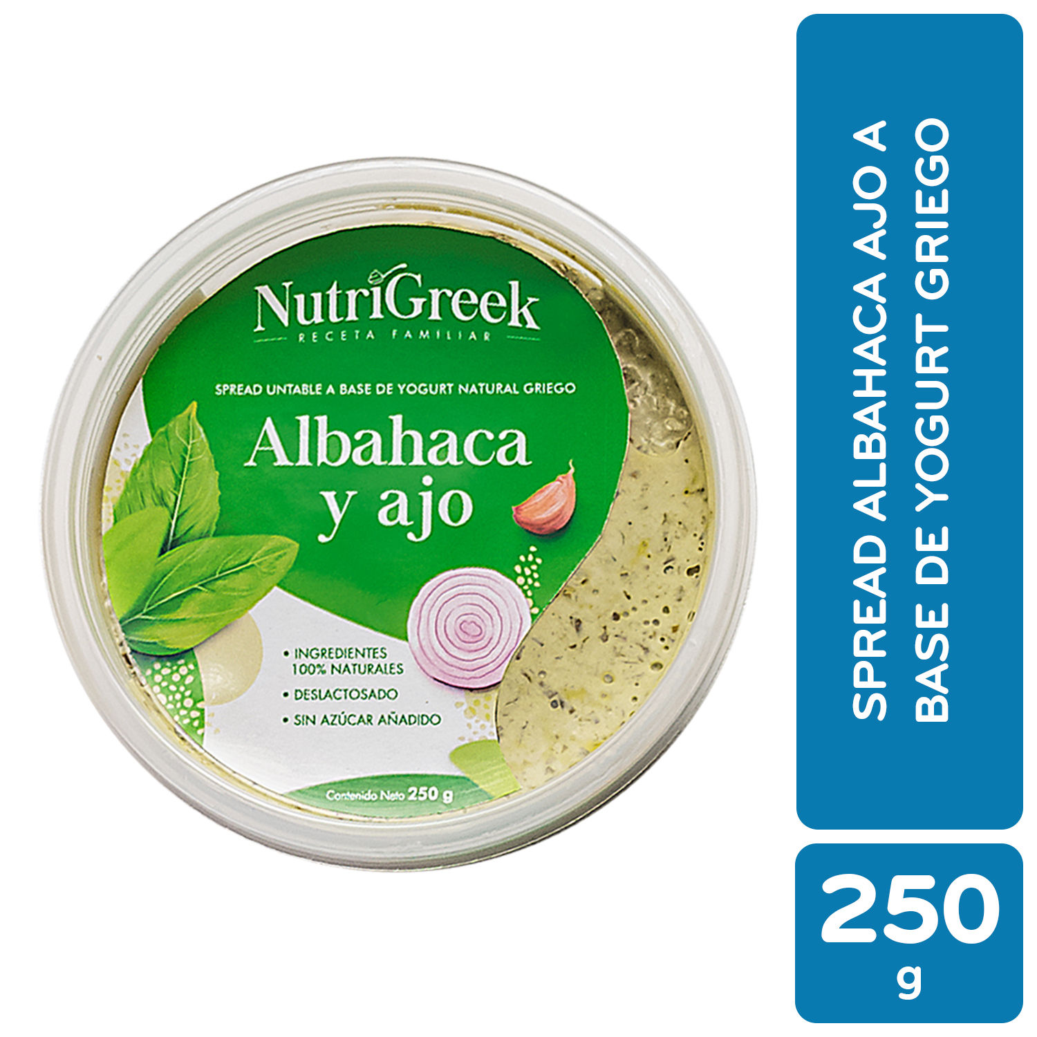 Dip Albahaca Ajo Nutrigreek Envase 250 G