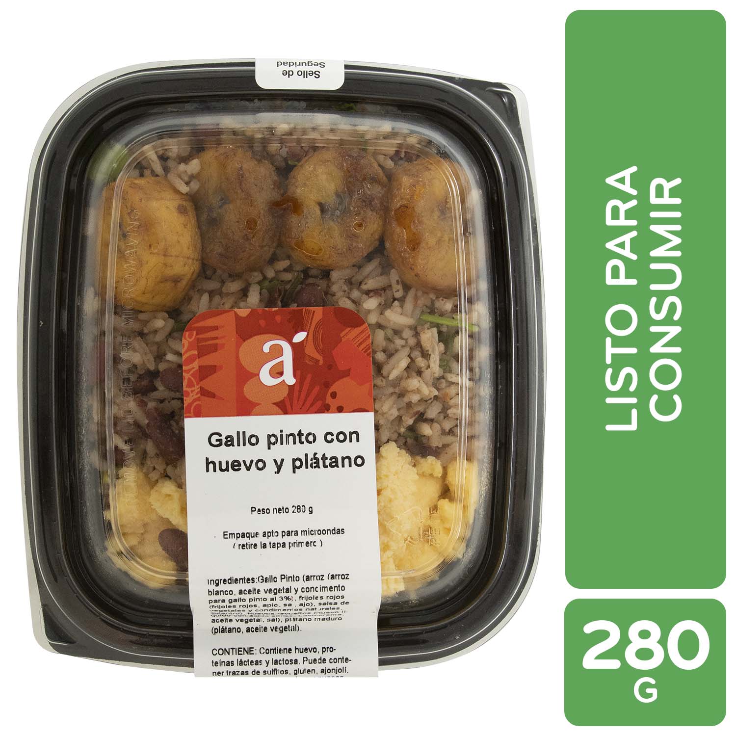 Gallo Pinto Con Huevo Y Platano Auto Mercado Unidad 280 G