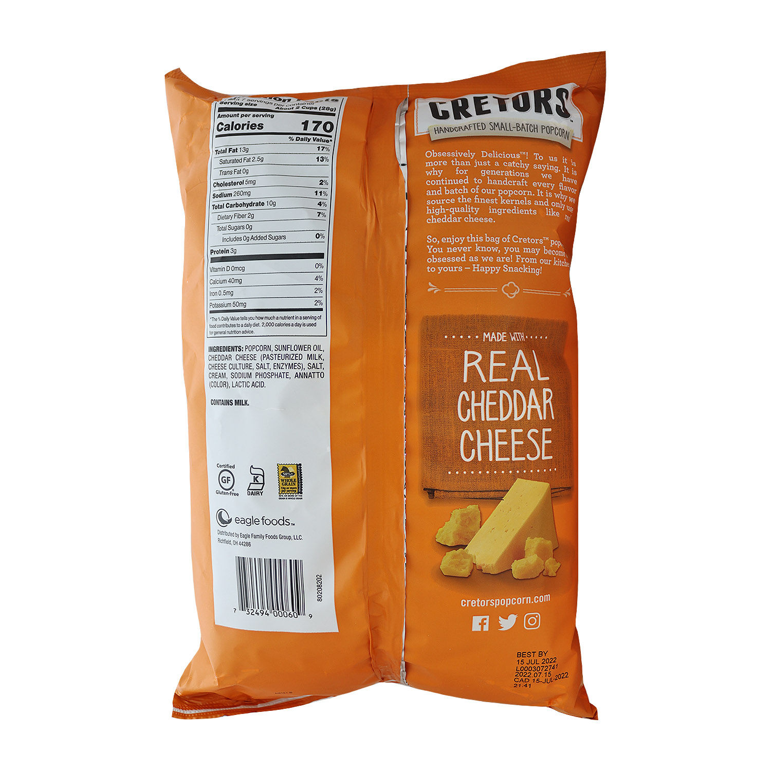 Palomita Preparada Queso Cheddar Cretors Paquete 184 G