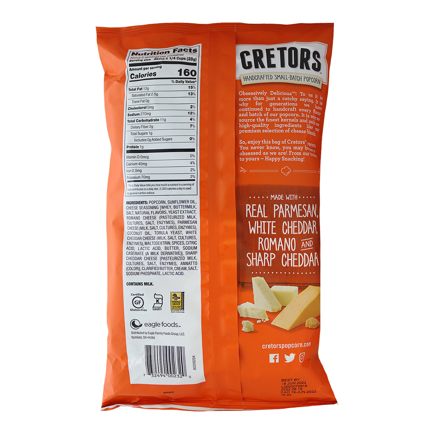 Palomita Preparada Cuatro Quesos Cretors Paquete 142 G