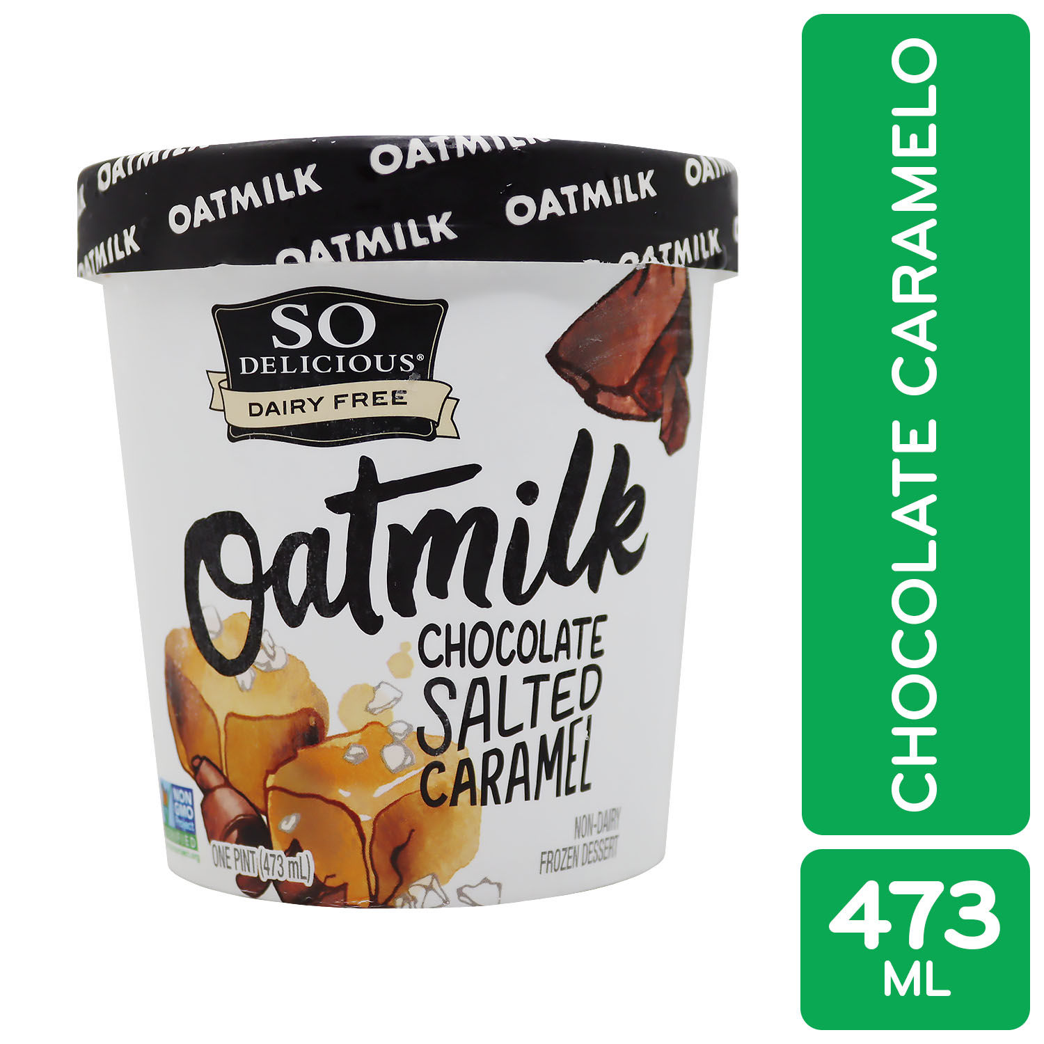 Helado Vegano Avena Chocolate Caramelo Salado So Delicious Envase 473 Ml