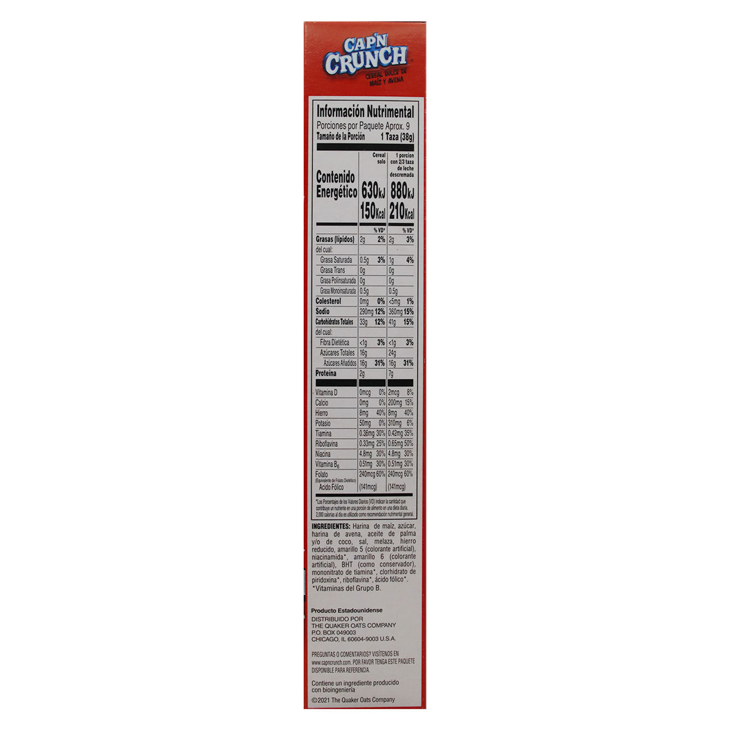 Cereal Capitan Crunch Regular Auto Mercado 