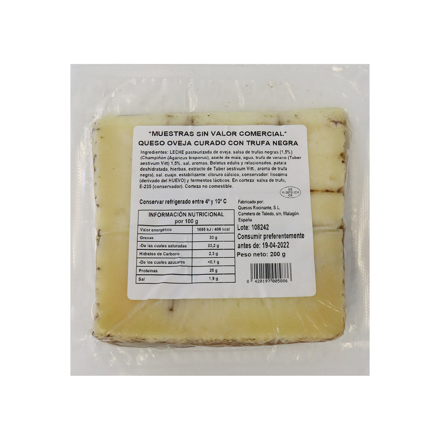 Queso Oveja Curado Trufa Negra Rabel Paquete 200 G | Auto Mercado