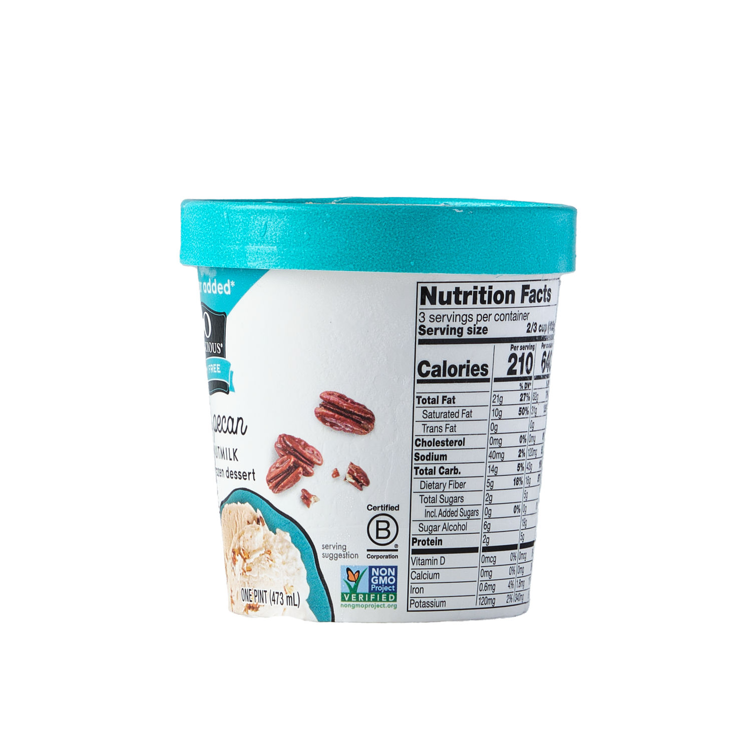 Helado Vegano Mantequilla Nuez Sin Azucar So Delicious Envase 473 Ml