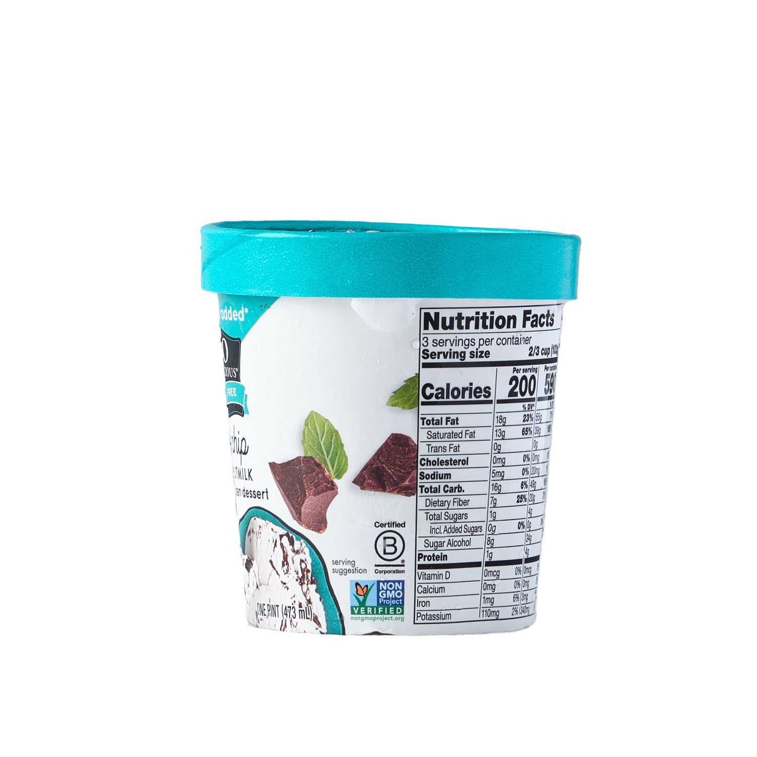 Helado Vegano Menta Chips Sin Azucar So Delicious Envase 473 Ml